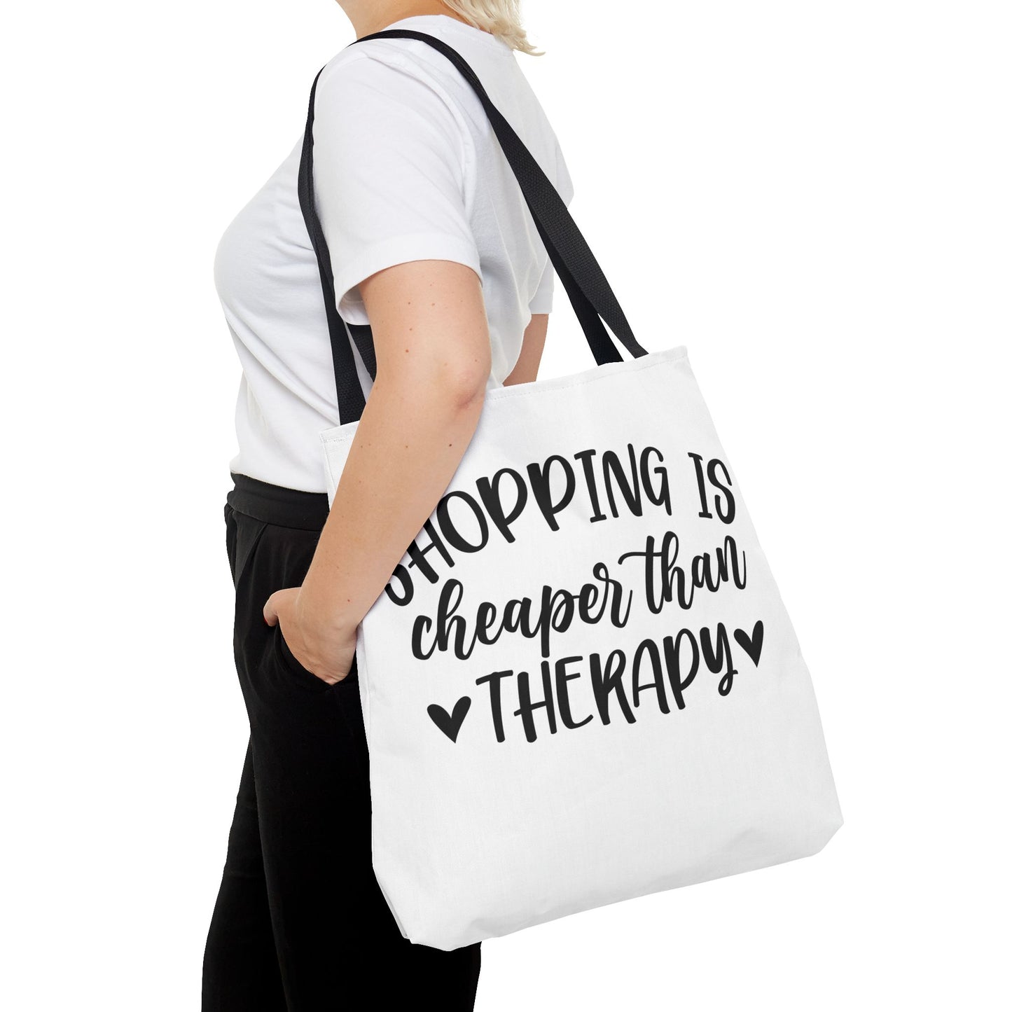 🛍️ Shopping Is Cheaper Than Therapy Tote Bag – Fun & Stylish Everyday Carry ❤️