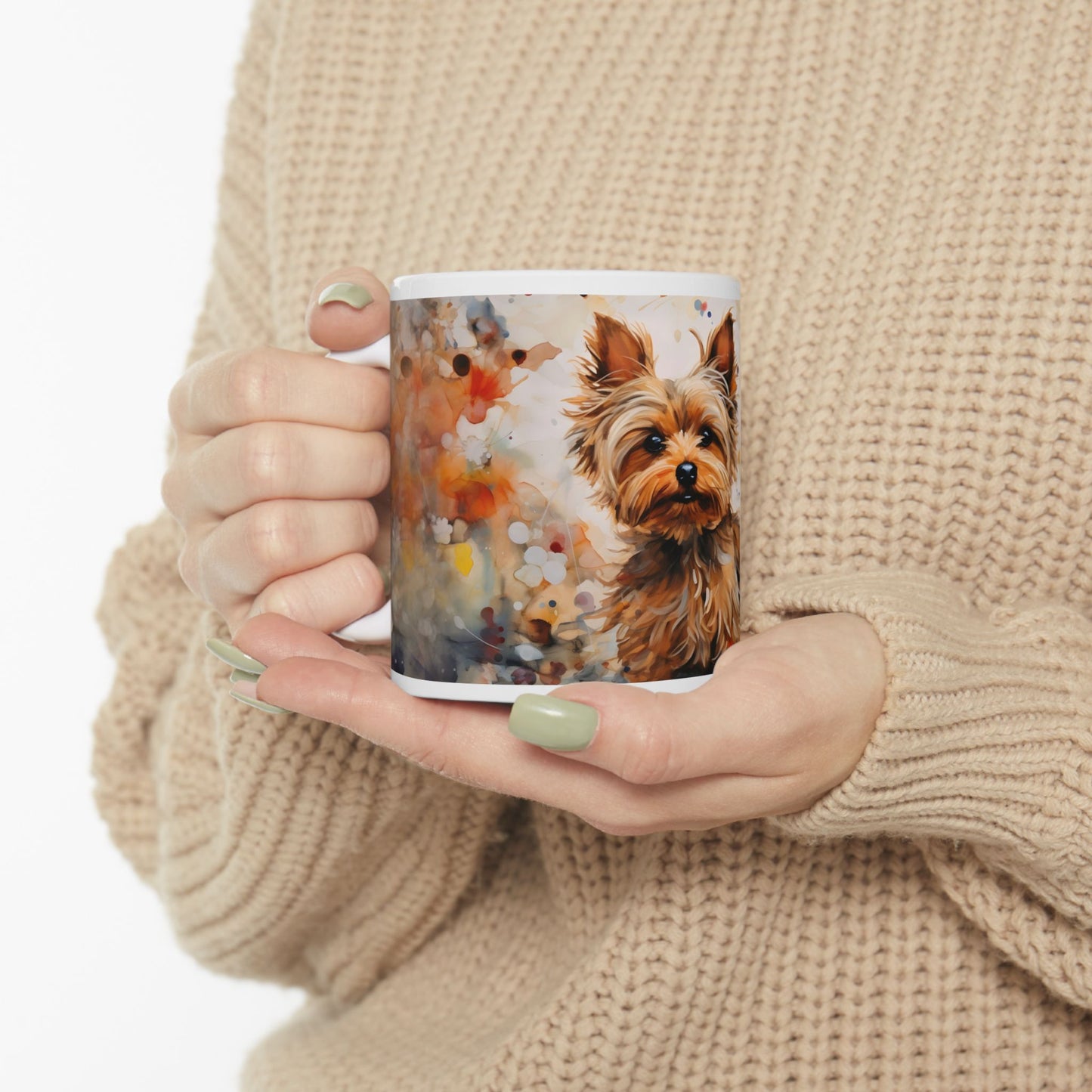 🐾 Watercolor Yorkie Mug – A Delightful Tribute to Your Furry Companion! 🌸