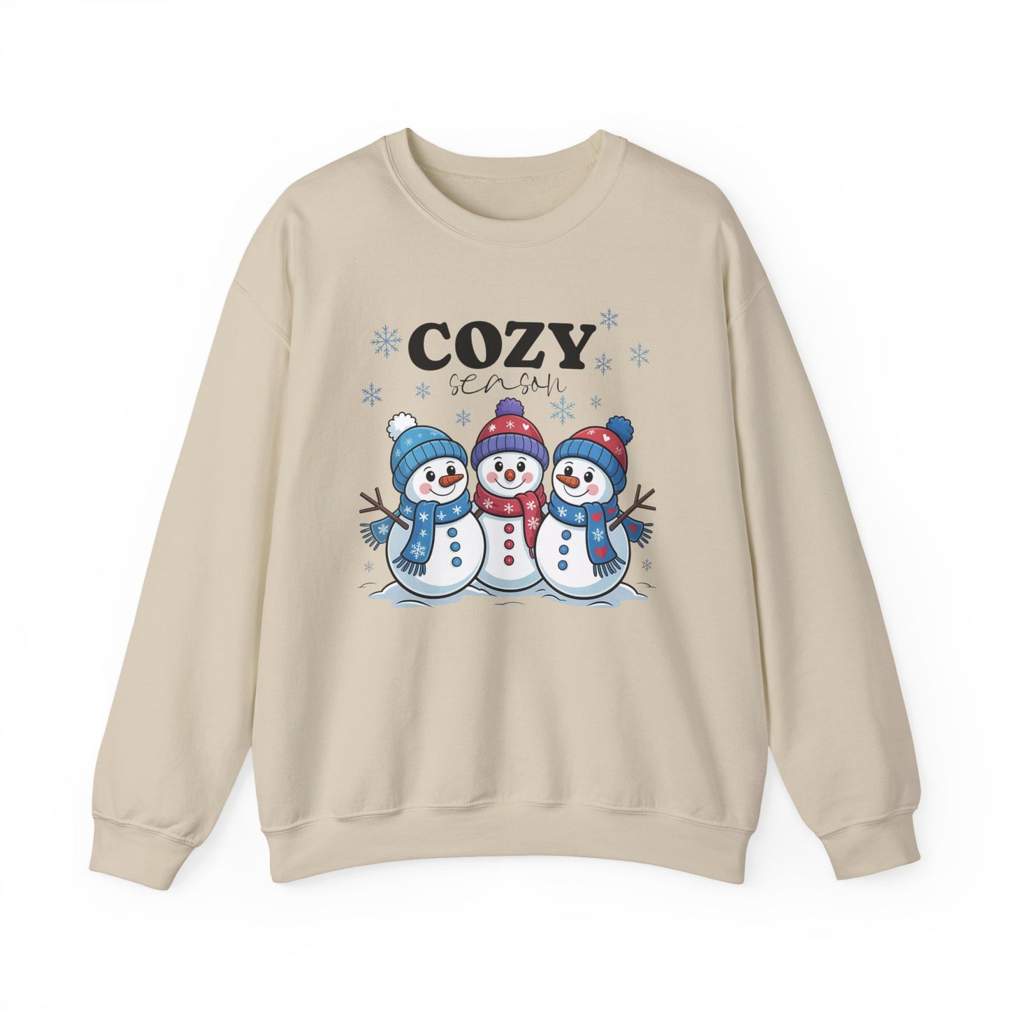 ☃️💙 Cozy Season Snowman Sweatshirt – Adorable Winter Crewneck for Women