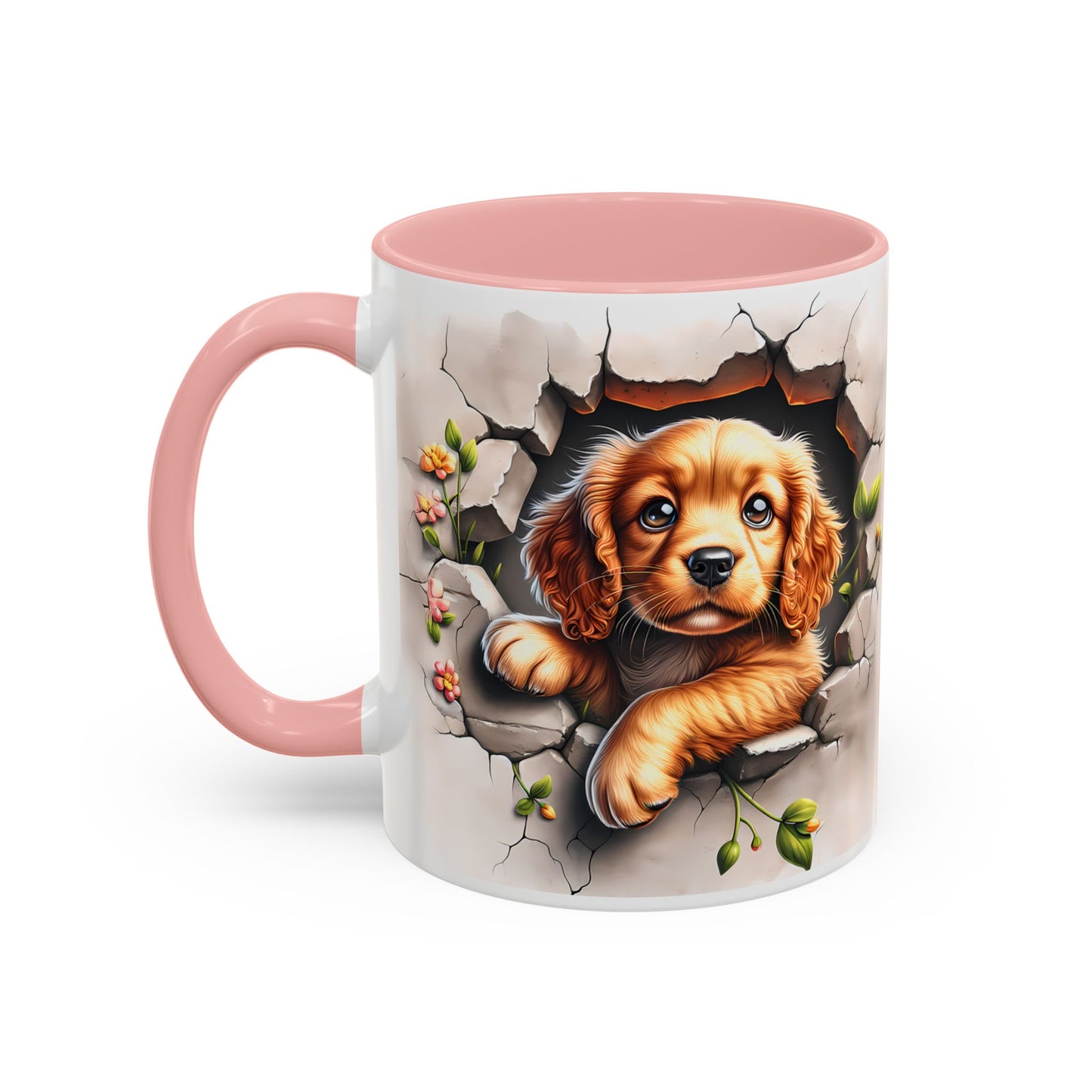 🐾 Cocker Spaniel Puppy Accent Mug – Sweet Fluffy Pup Coffee Cup ☕🤎