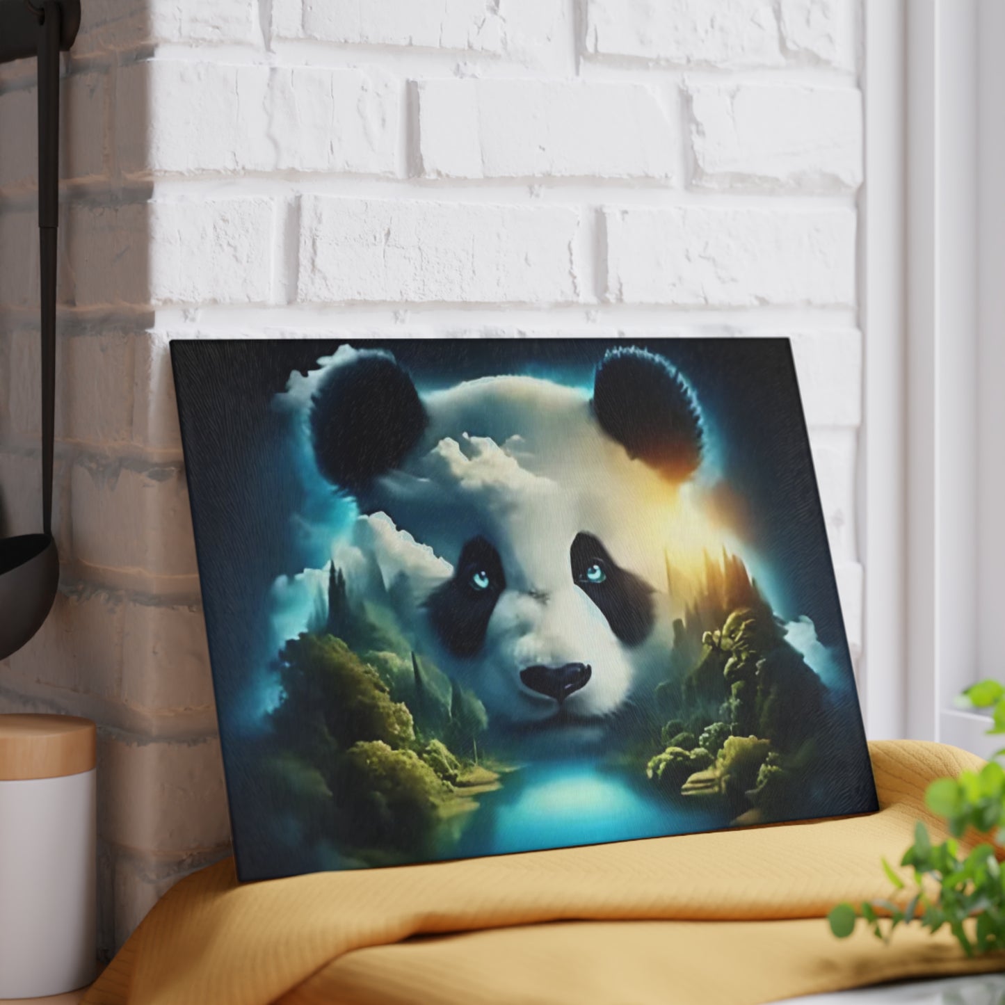 Panda Bear Tempered Glass Cutting Board
