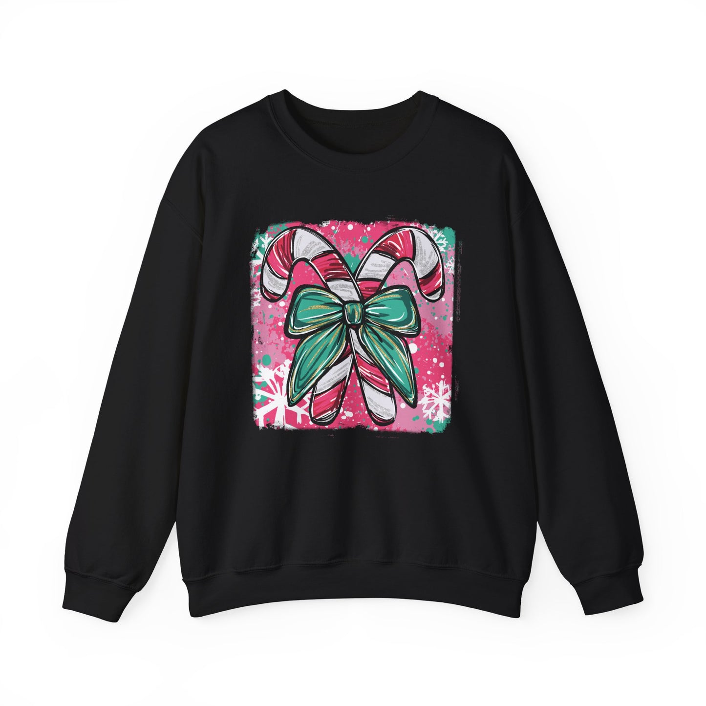 🍭✨ Candy Cane Bow Sweatshirt – Sweet Holiday Style 💖🎀