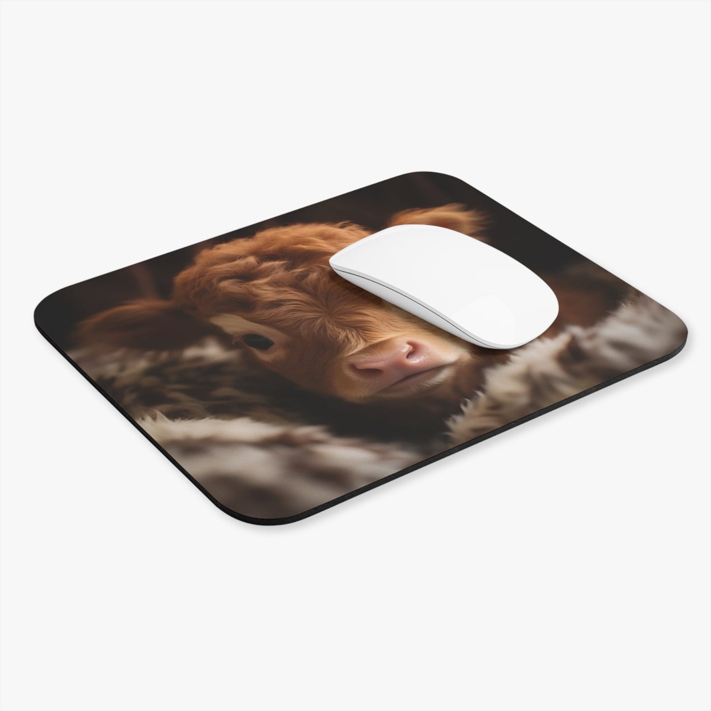 🖱️🐮 Highland Calf Mouse Pad – Cozy Farm Charm for Your Desk