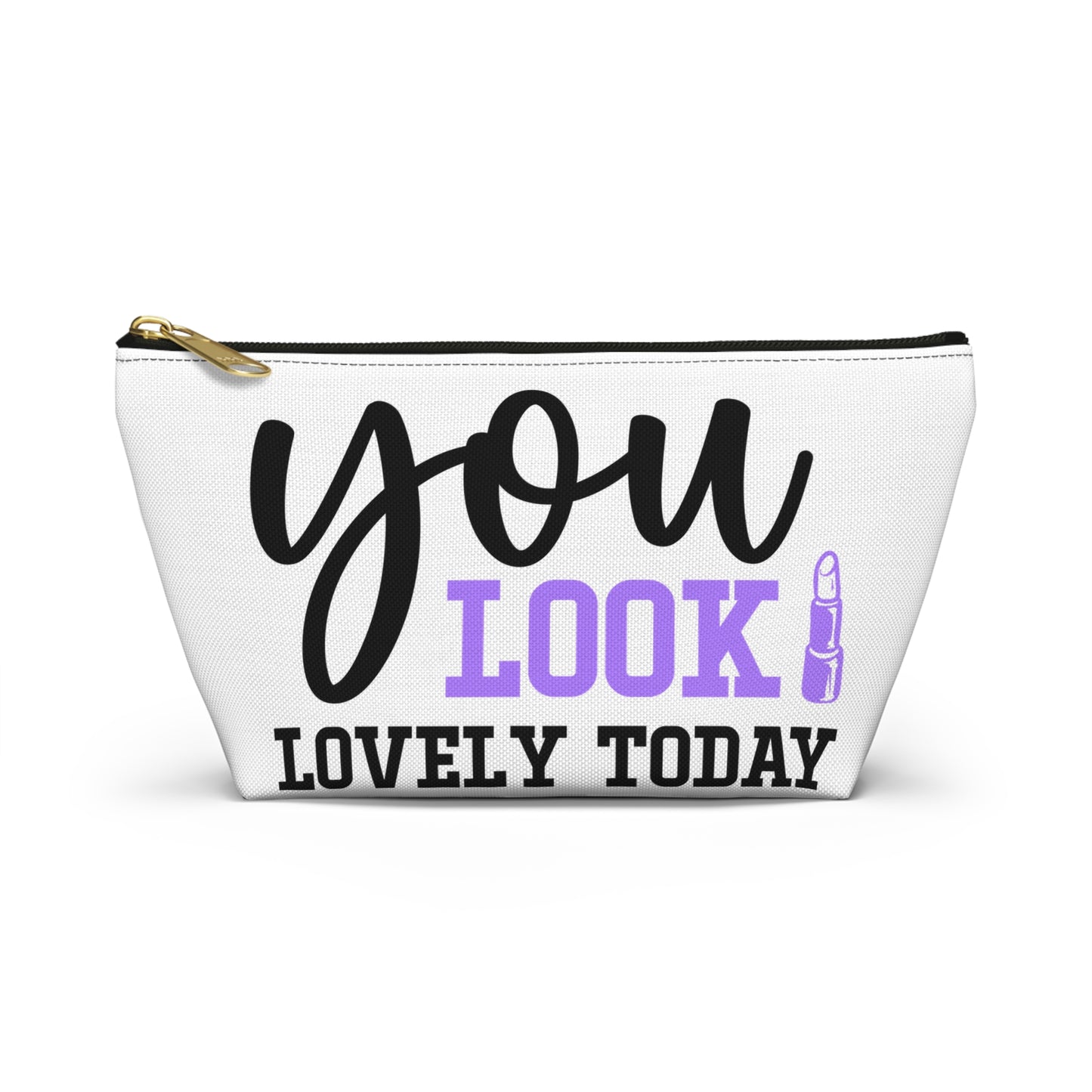Accessory Pouch – "You Look Lovely Today" Purple Makeup Bag