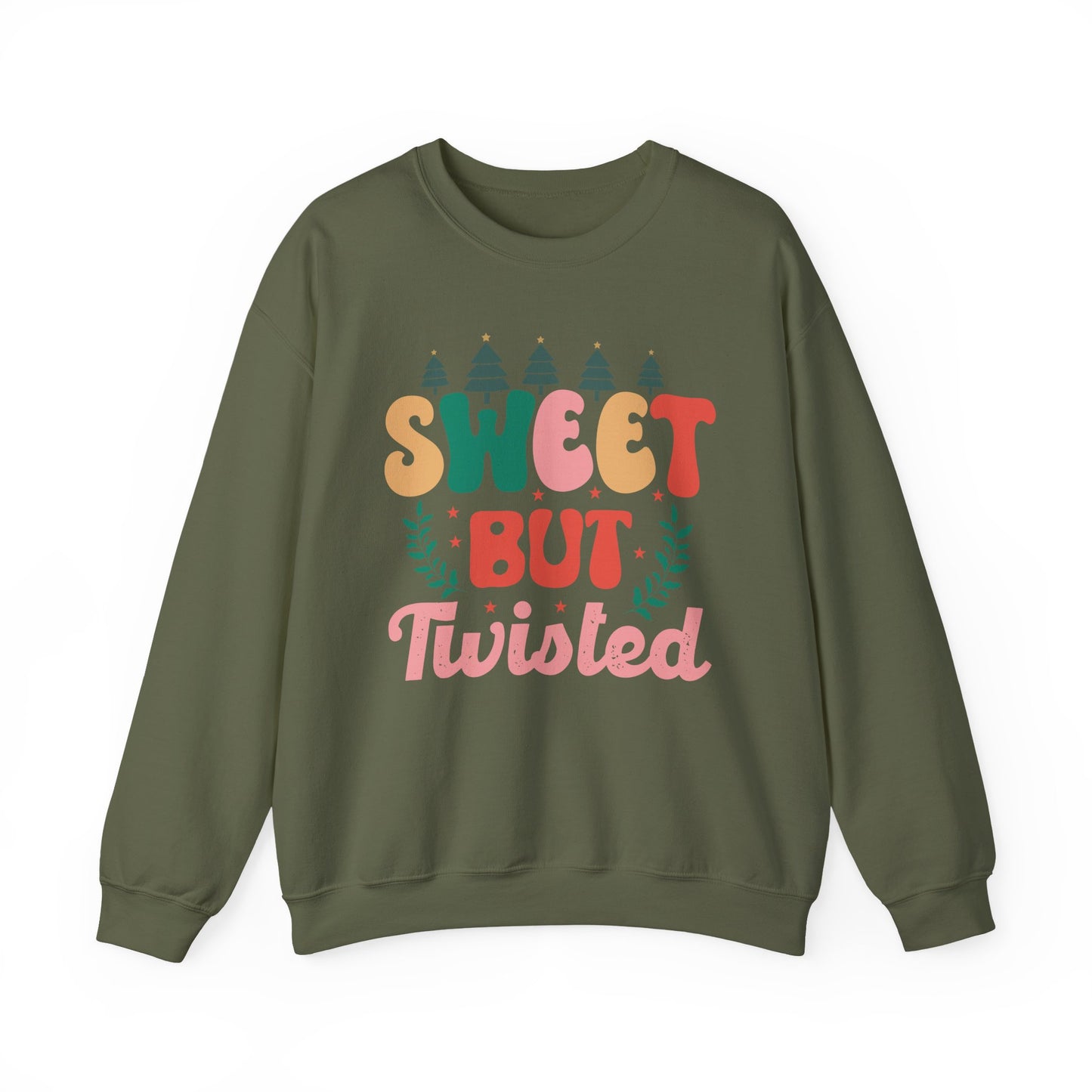 🎀✨ Sweet But Twisted Sweatshirt – Retro Pastel Christmas Vibes for the Season 🌲💖