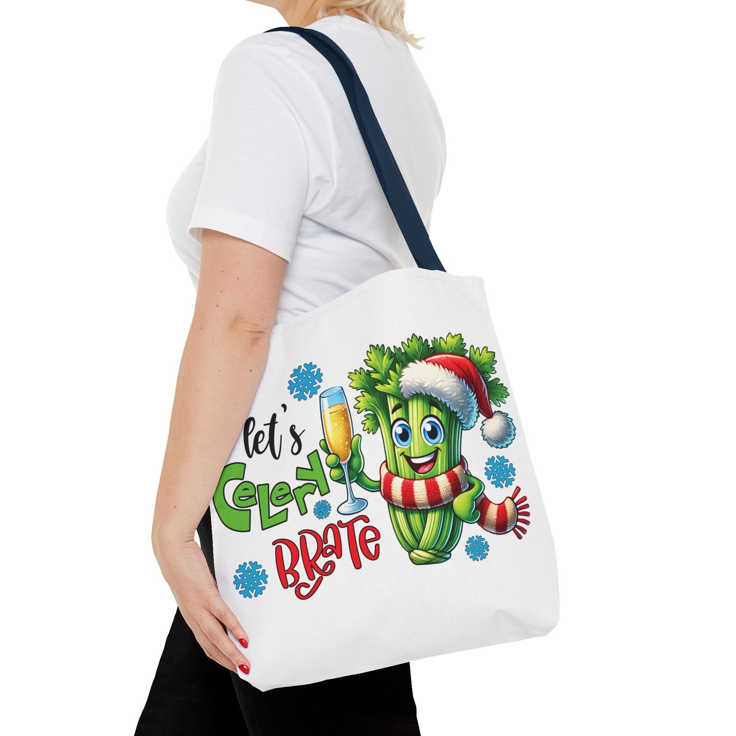 🥂 Let’s Celery-brate Christmas Tote Bag – Fun, Festive & Eco-Friendly 🎄
