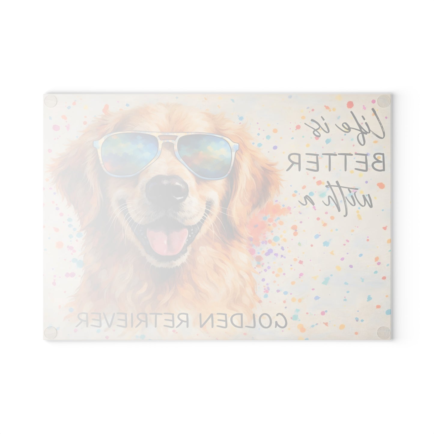 Golden Retriever Glass Cutting Board – Sunny Smiles & Kitchen Style
