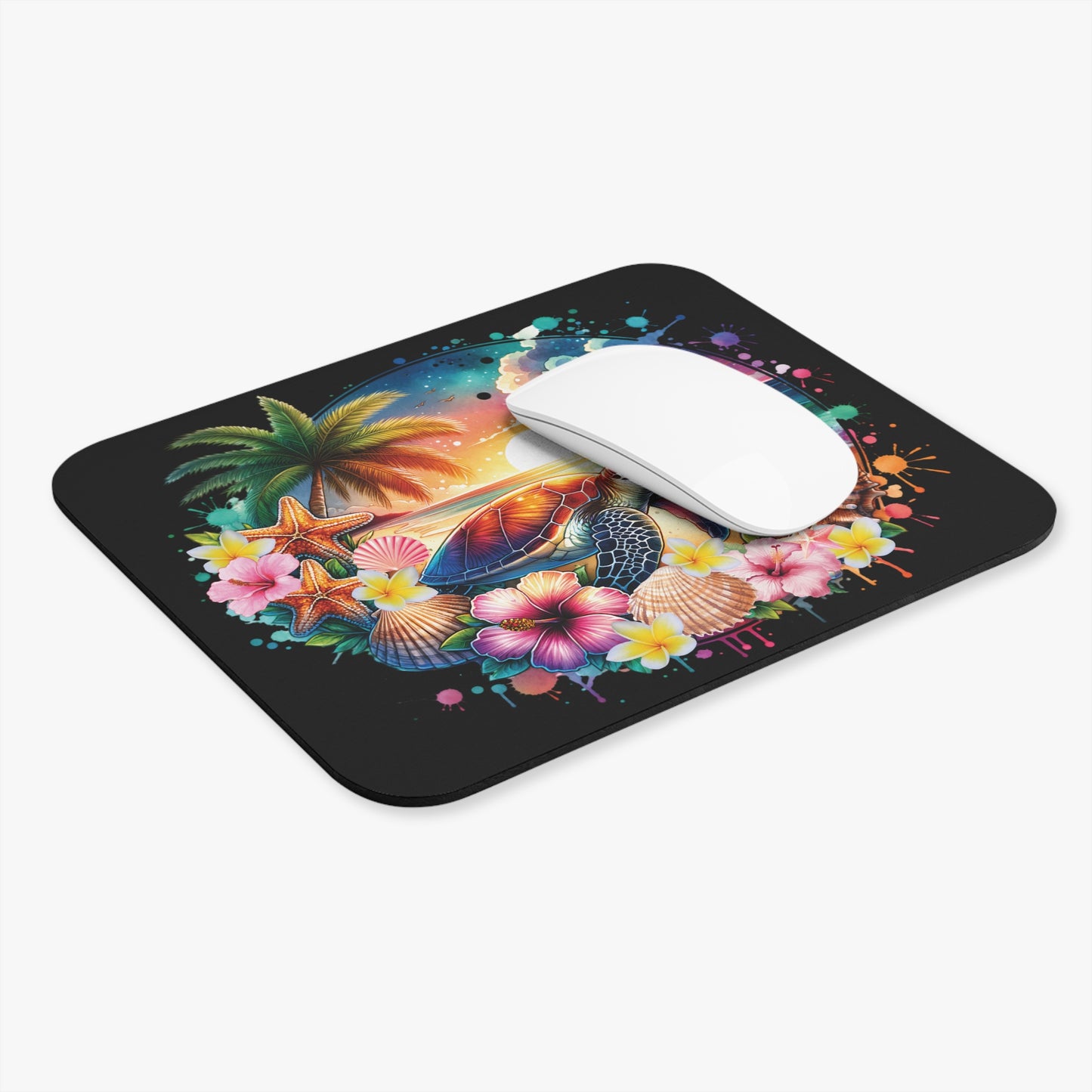 Alfombrilla de ratón con diseño de tortuga marina: decoración de escritorio inspirada en el océano