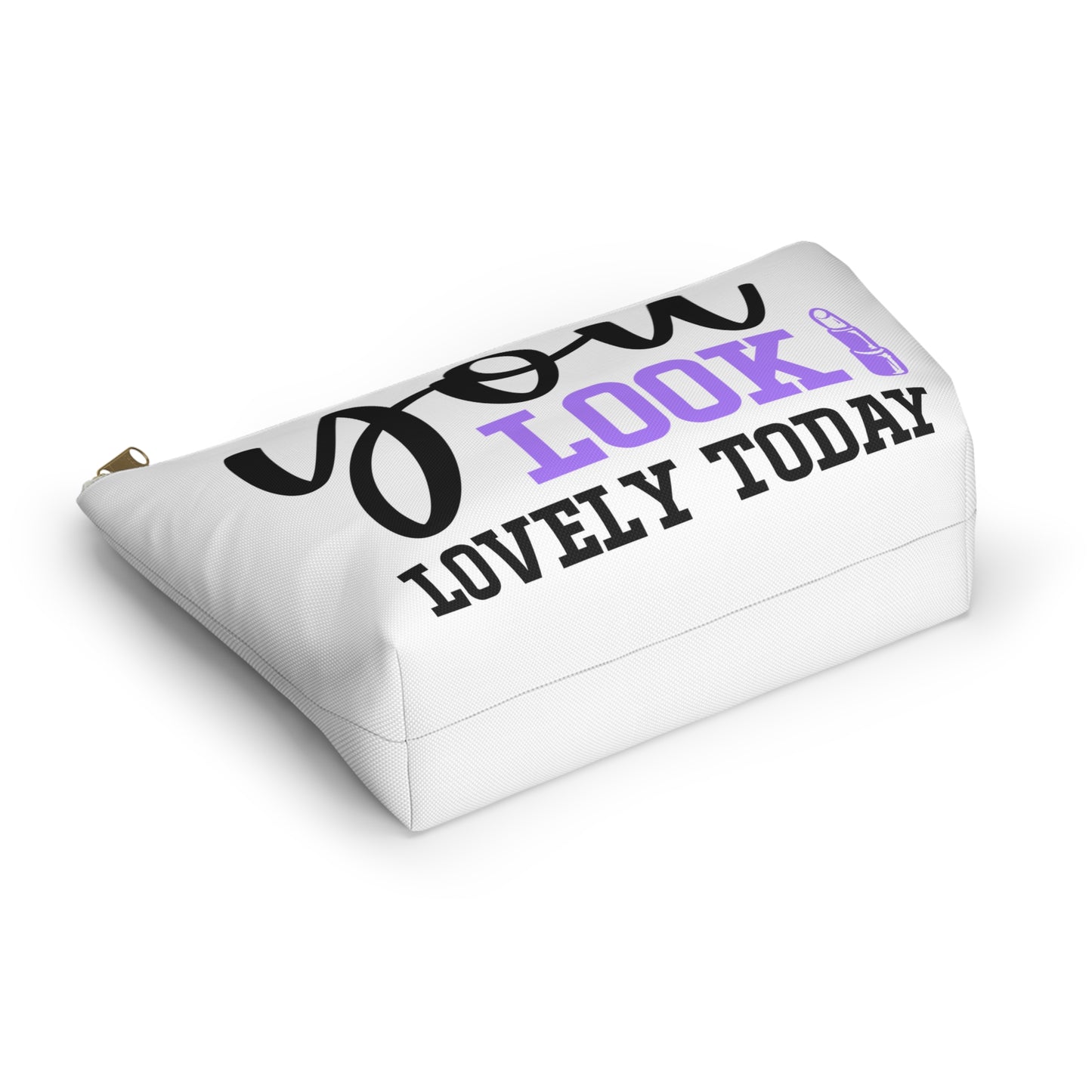 Accessory Pouch – "You Look Lovely Today" Purple Makeup Bag