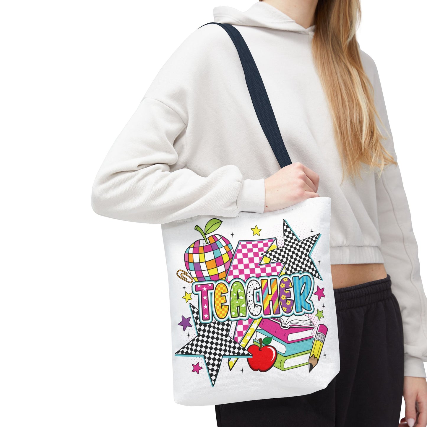 🌟 Bright Teacher Stars Tote – Bold Style for the Best in Class 🍎