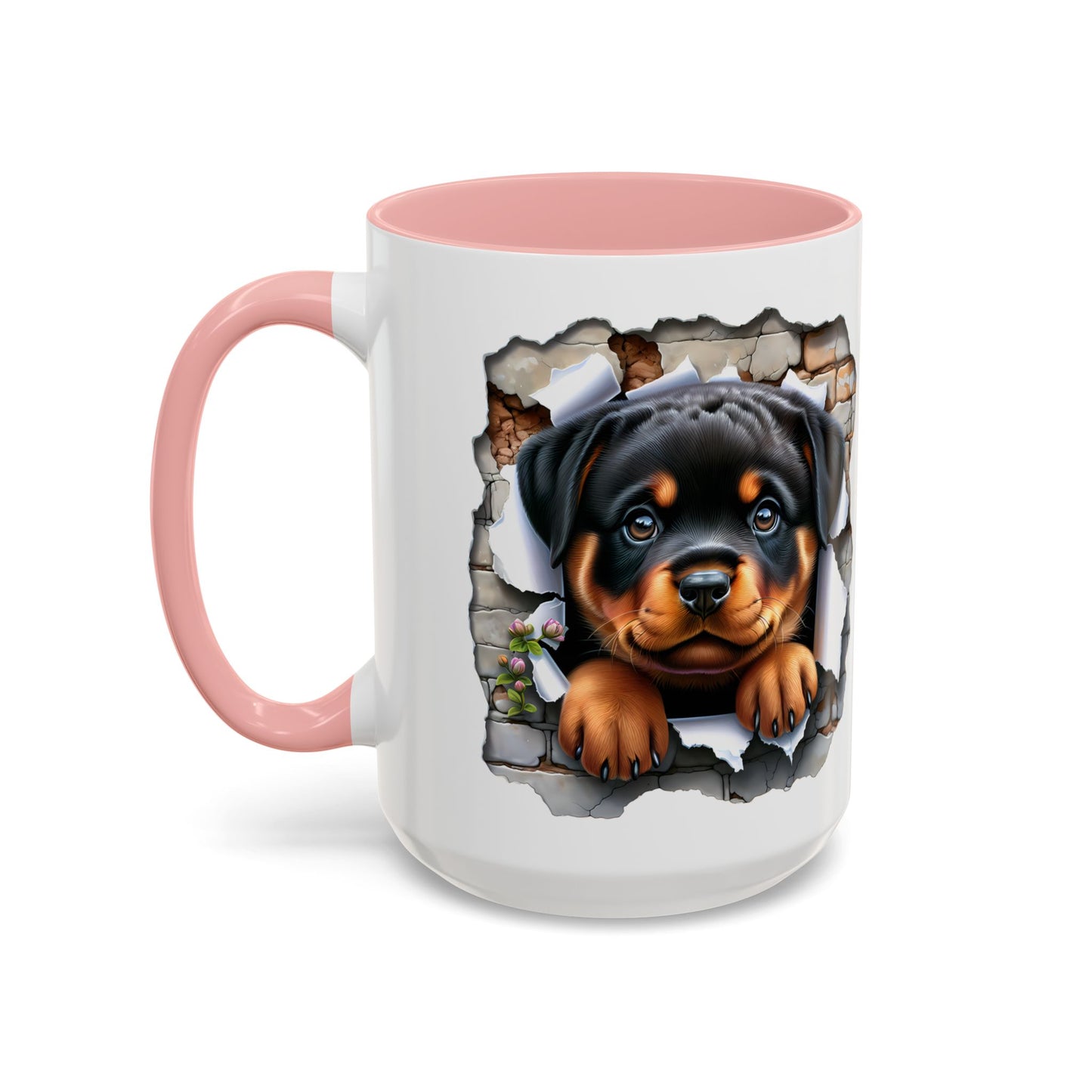🐾☕ Rottweiler Puppy Accent Mug – Sweet Breakthrough Pup Design ✨