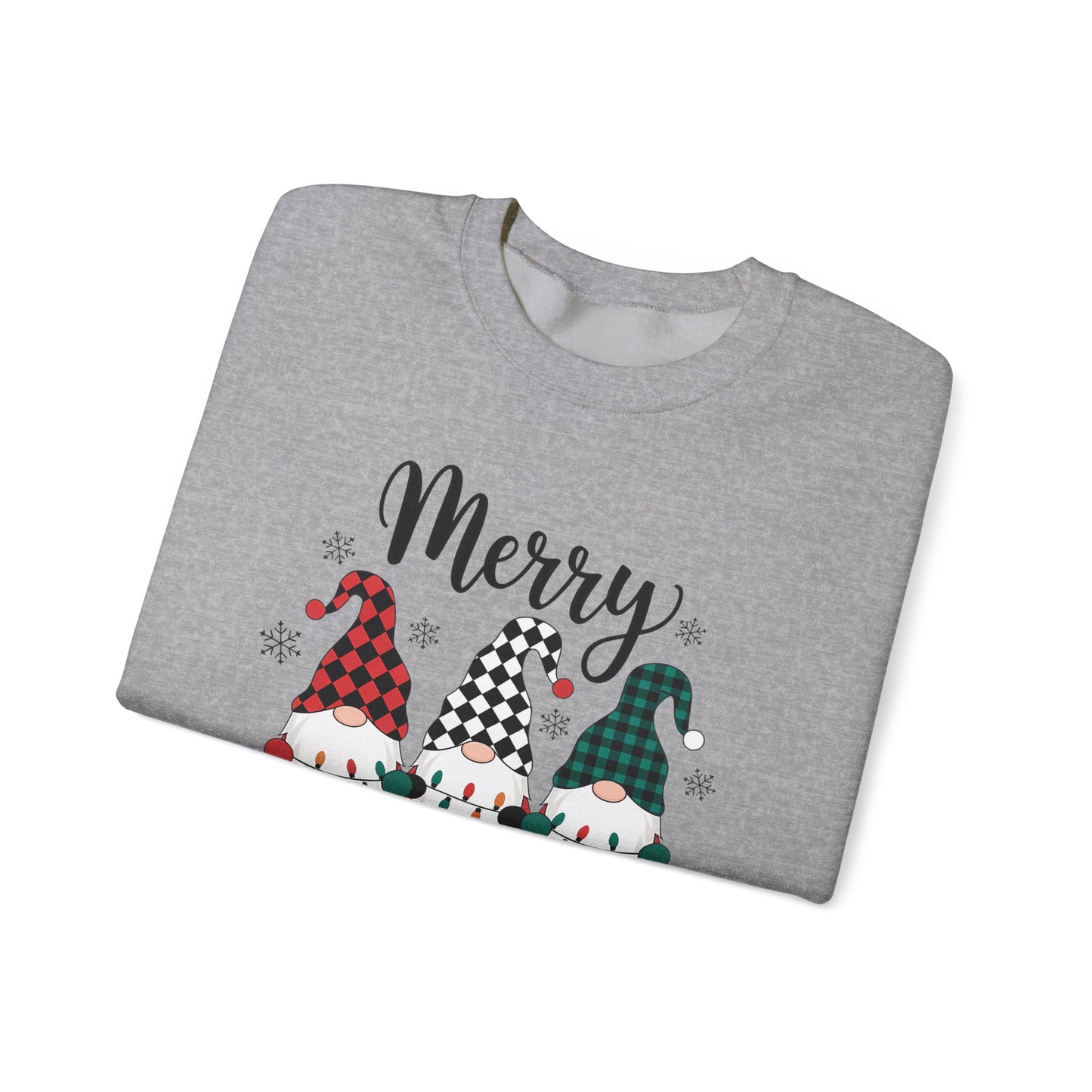 🎅✨ Merry Gnome Lights Sweatshirt – Whimsical Scandinavian Holiday Charm