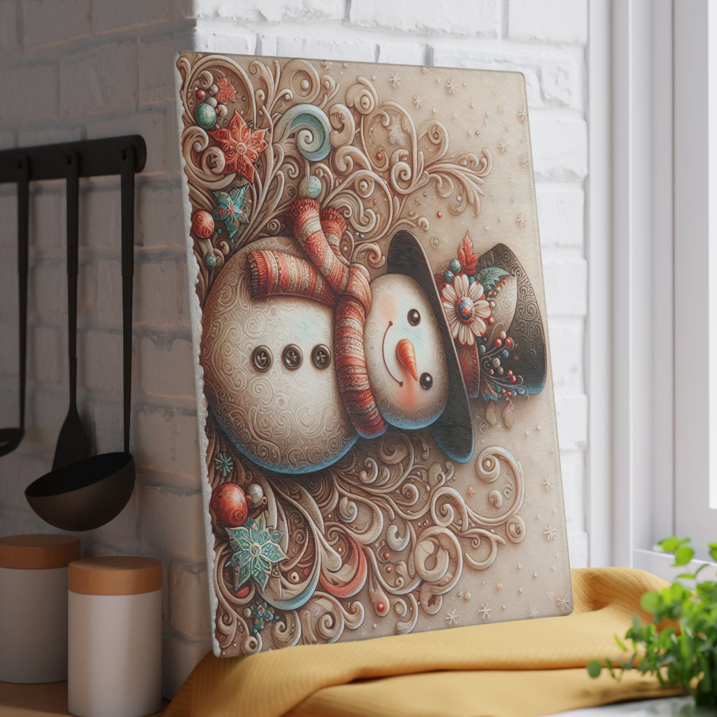 ⛄❄️ Whimsical Snowman Cutting Board – Festive Holiday Charm for Your Kitchen ❄️⛄
