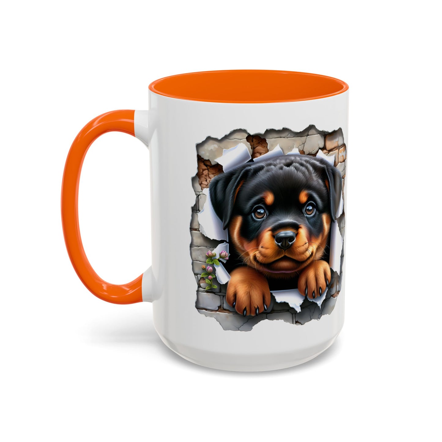 🐾☕ Rottweiler Puppy Accent Mug – Sweet Breakthrough Pup Design ✨