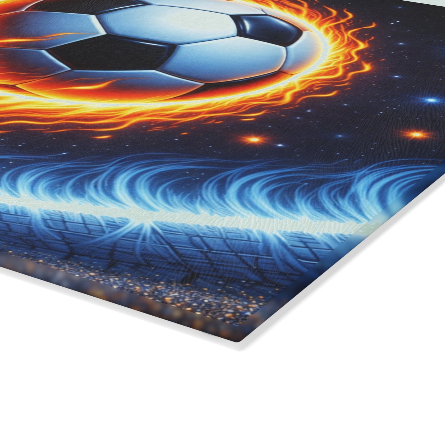 Fiery Soccer Ball Cutting Board – Game Day Heat for Your Kitchen