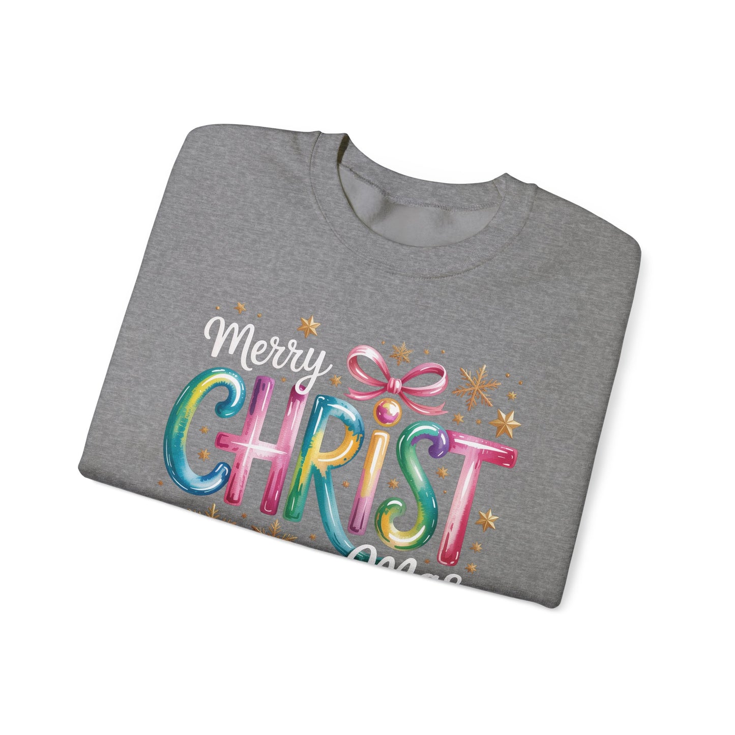 🎄🌈 Merry Christmas Rainbow Sweatshirt – Colorful Holiday Cheer ✨