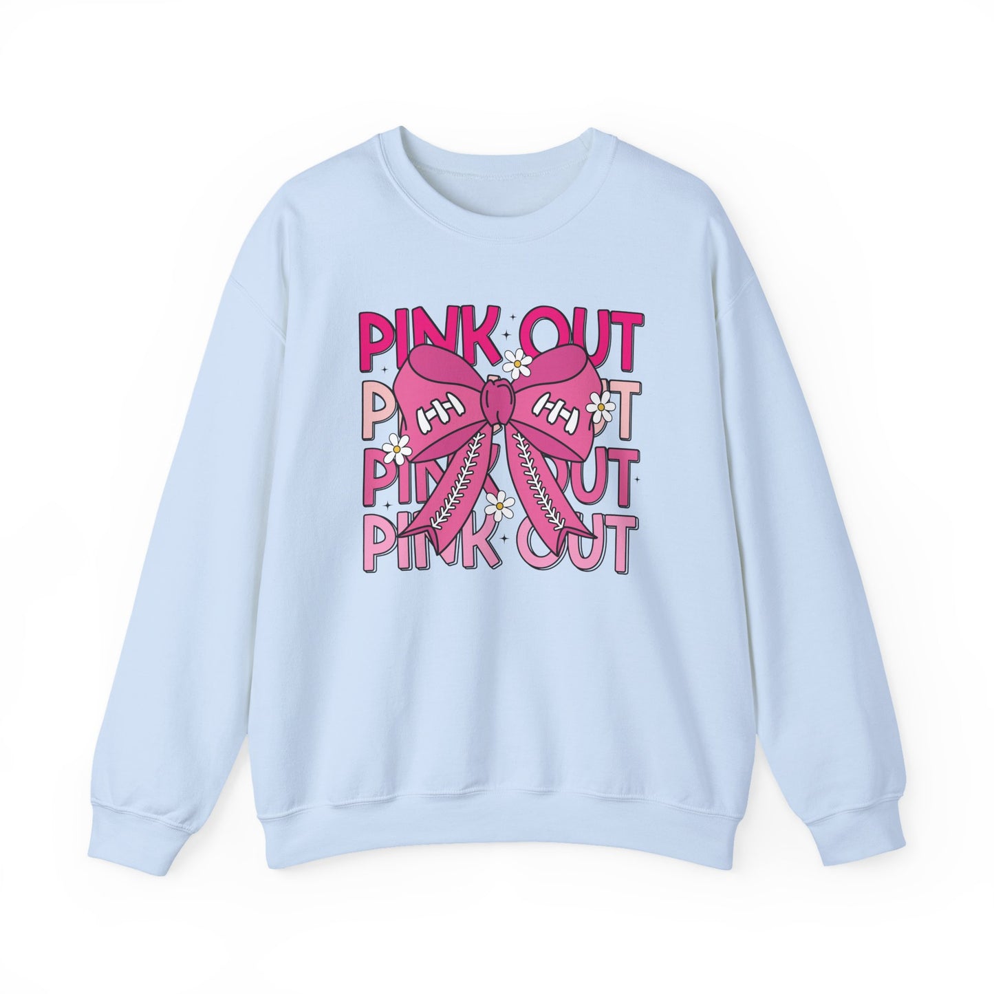 🎀🌸 Pink Out Sweatshirt – Cheer Bow Breast Cancer Awareness