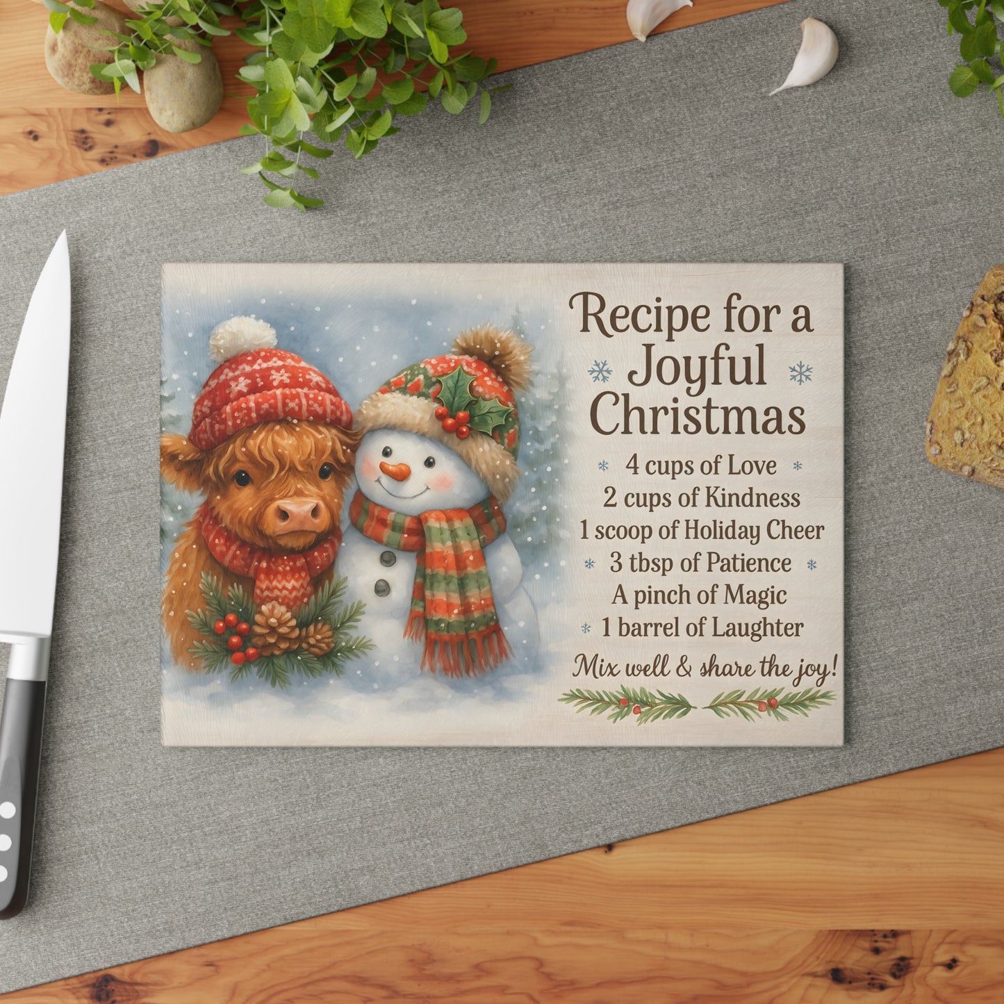 🎄✨ Recipe for a Joyful Christmas Cutting Board – Festive Holiday Charm for Your Kitchen ❄️☕