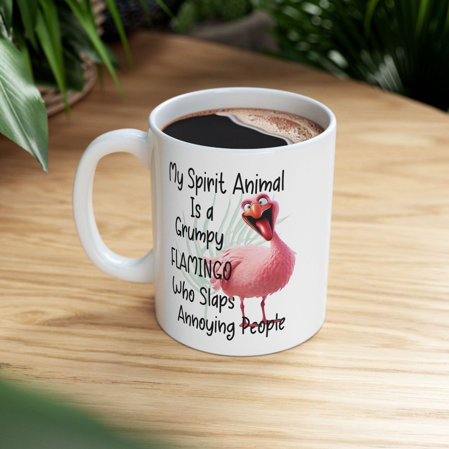 Mi espíritu animal es un flamenco gruñón: divertida taza de flamenco para mañanas atrevidas ☕