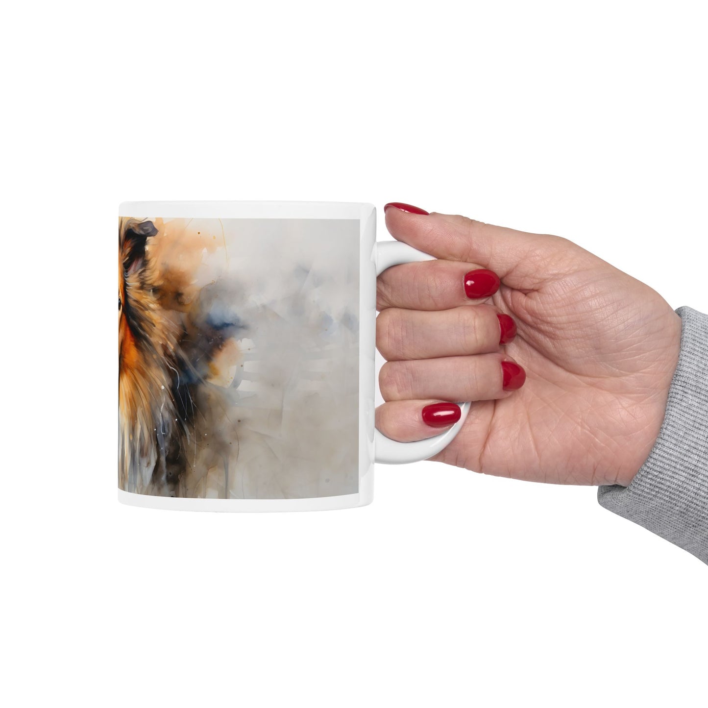 🐾 Watercolor Sheltie Mug – A Beautiful Portrait of Your Loyal Companion! 🌸
