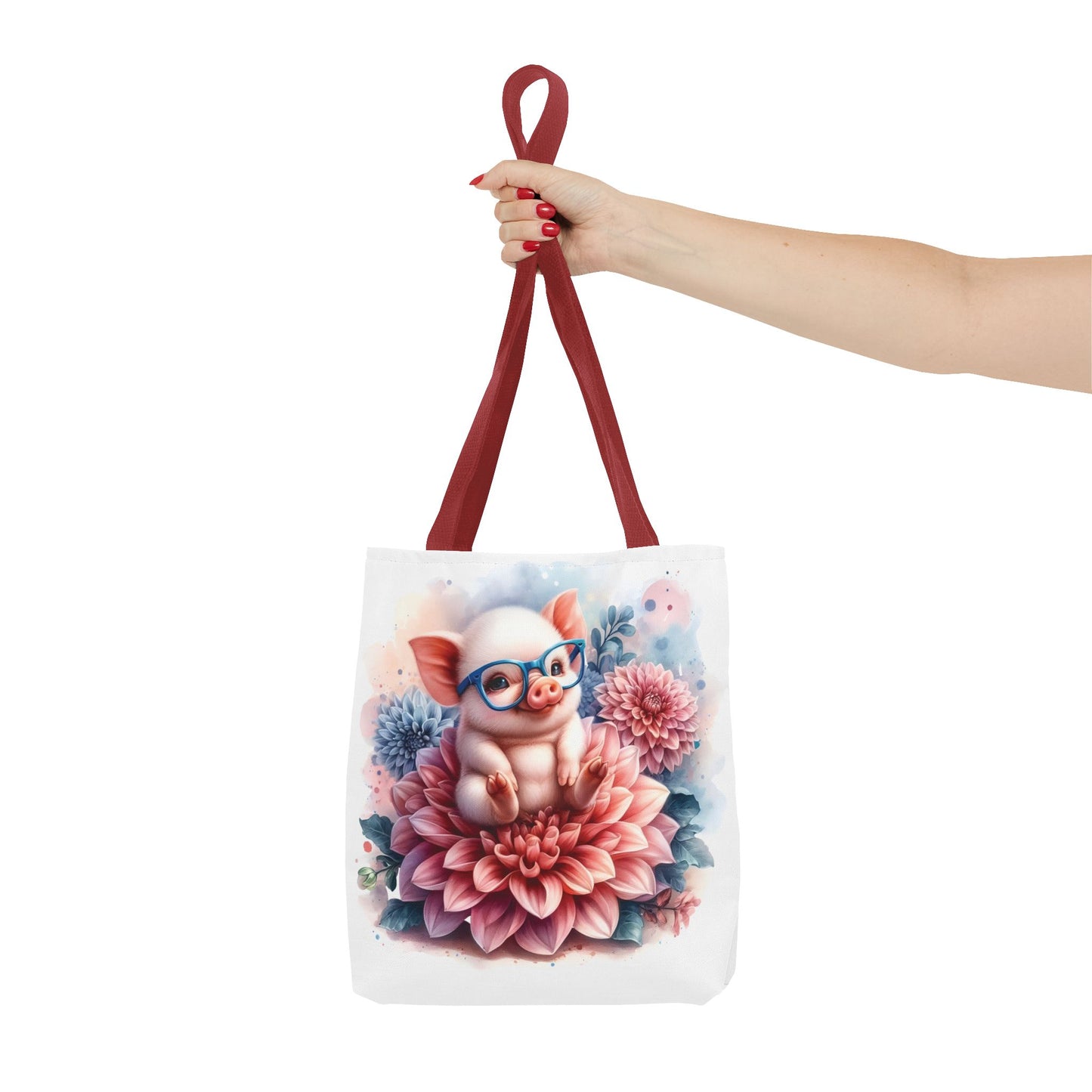 🐷 Floral Piglet Tote Bag – Cute, Whimsical & Practical 🌸