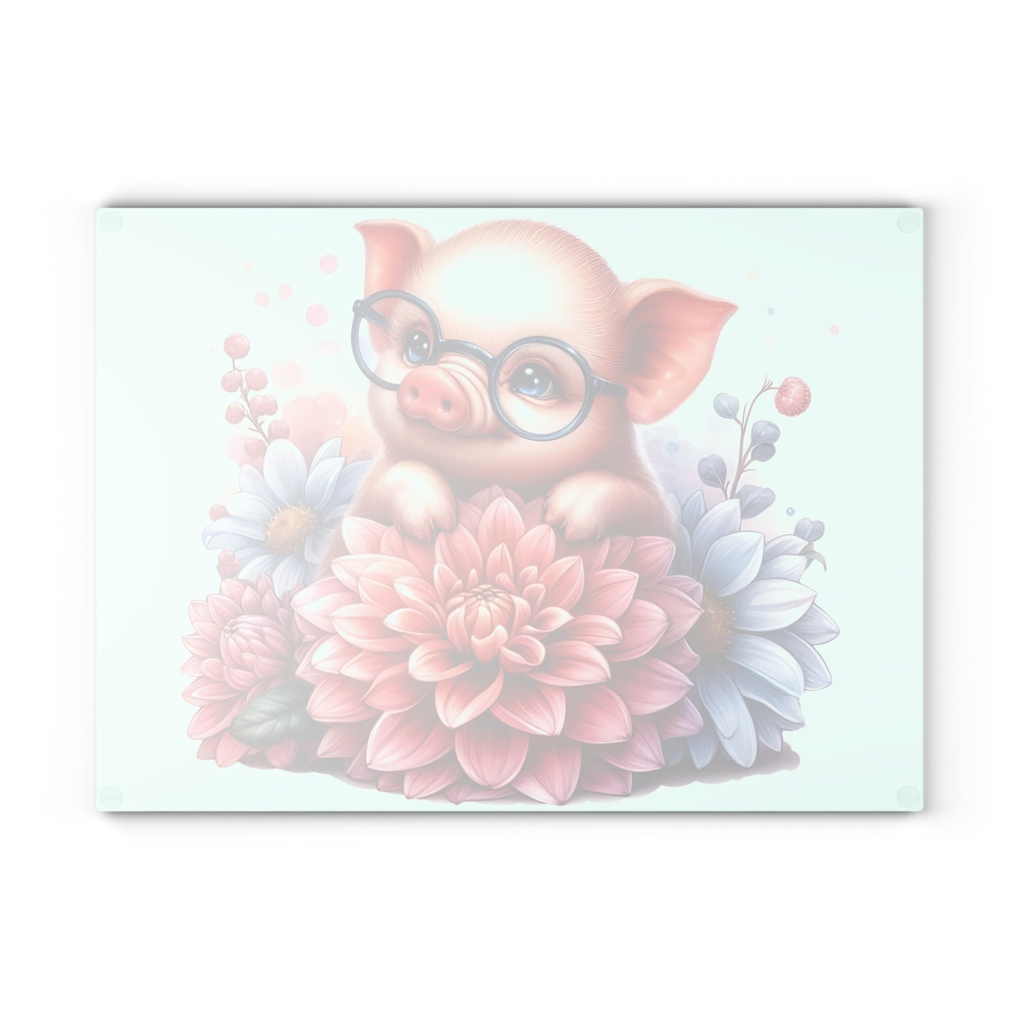 🐷🌸 Smart Piglet with Flowers Cutting Board – Adorable Farmhouse Charm for Your Kitchen 🌸🐷
