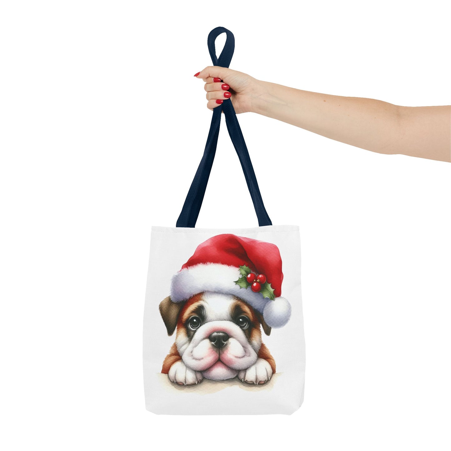 🐾 Bulldog Christmas Tote Bag – Santa Paws Cuteness You Can Carry 🎄