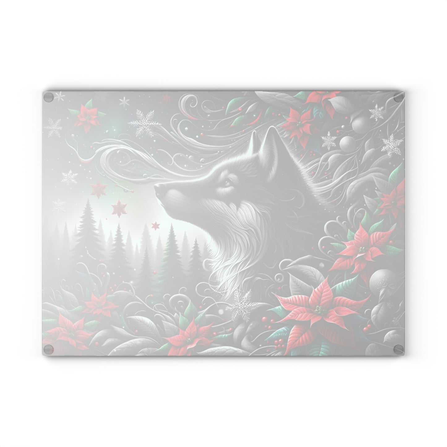 🐺❄️ “Moonlit Winter Wolf” Glass Cutting Board – Bold, Modern Wild Beauty for Your Kitchen