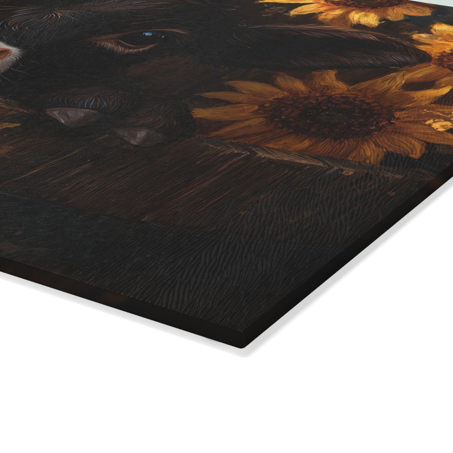 🌻🐄 Rustic Sunflower Calf Cutting Board – Farmhouse Charm Meets Country Elegance 🌾✨