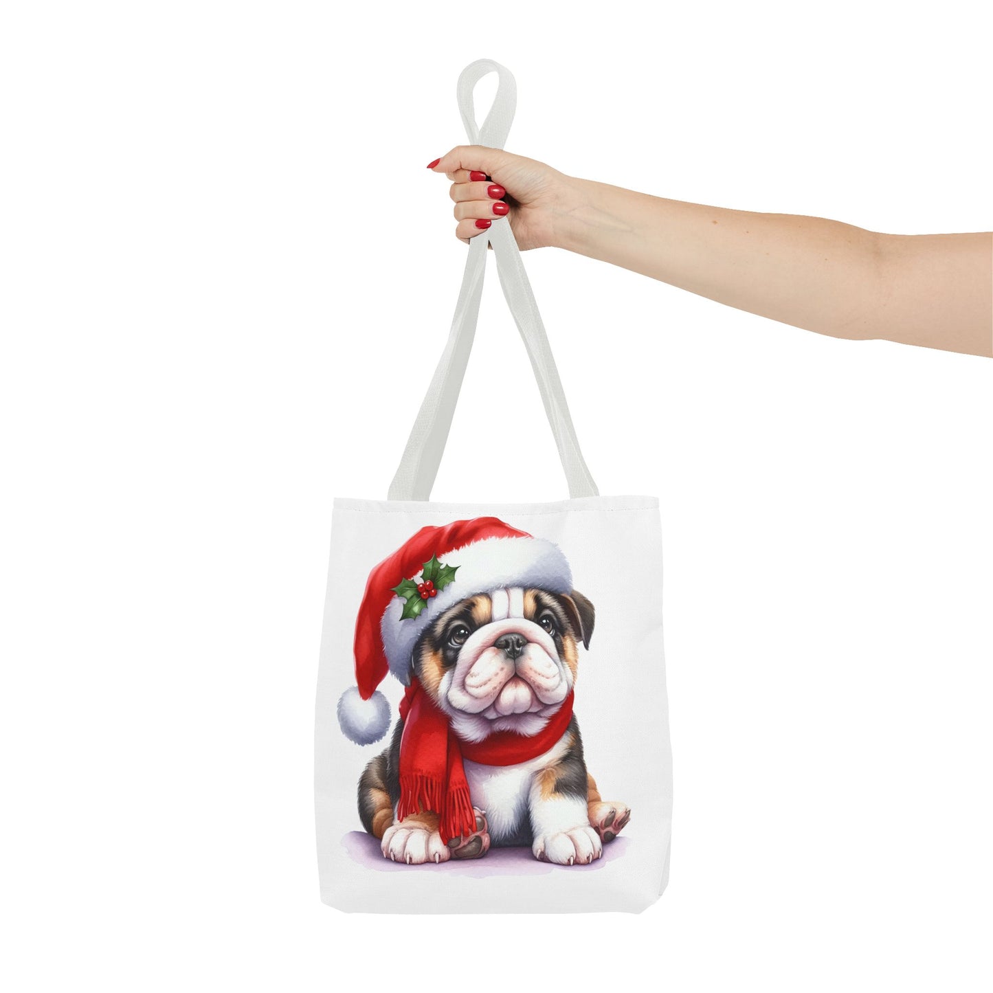 🎅 Bulldog Christmas Tote Bag – Cozy Holiday Style for Dog Lovers 🐾