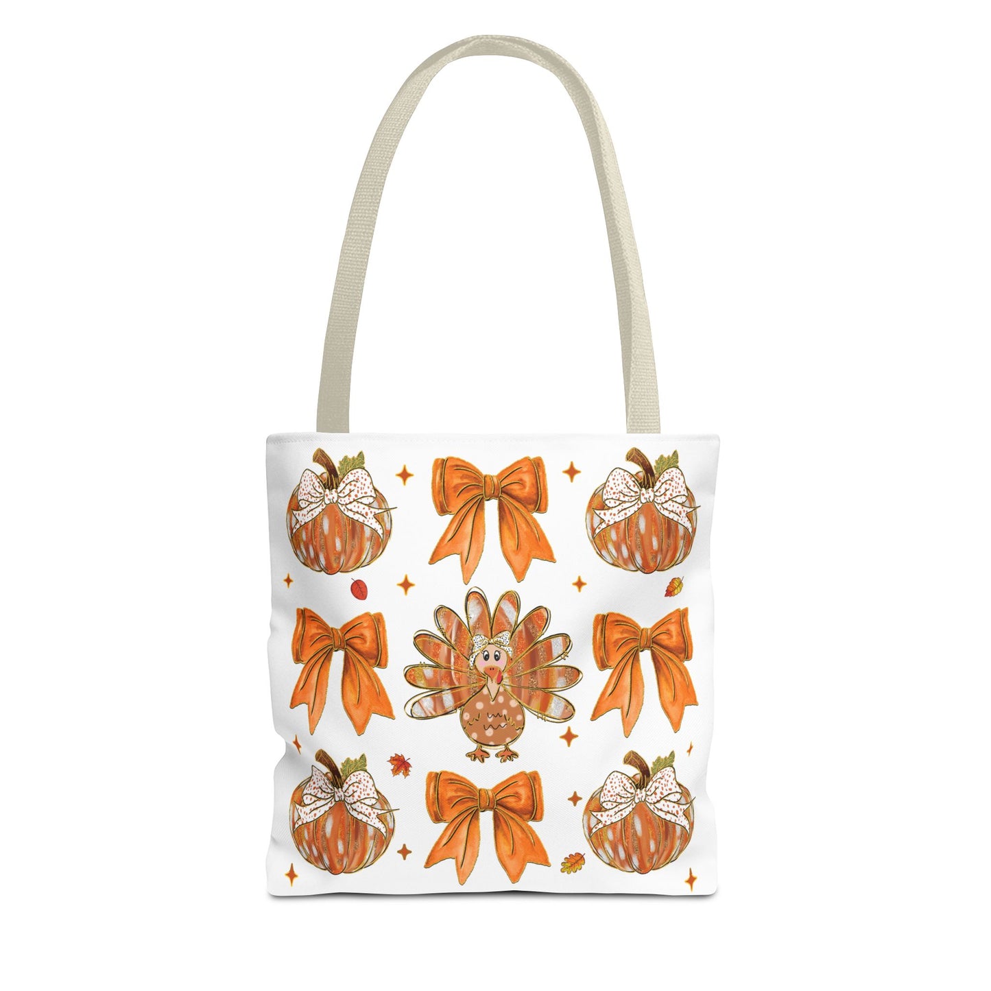 🎀 Girly Bows & Turkey Tote Bag – Cute & Cozy Thanksgiving Style 🦃🧡
