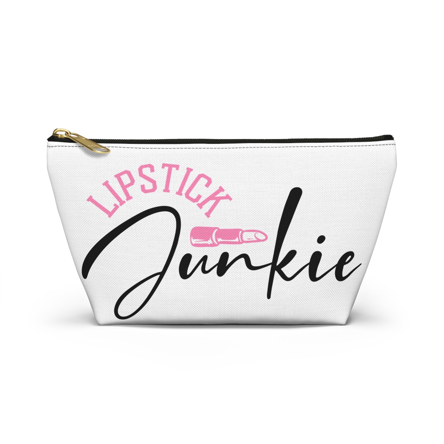 Accessory Pouch – "Lipstick Junkie" Pink Makeup Bag