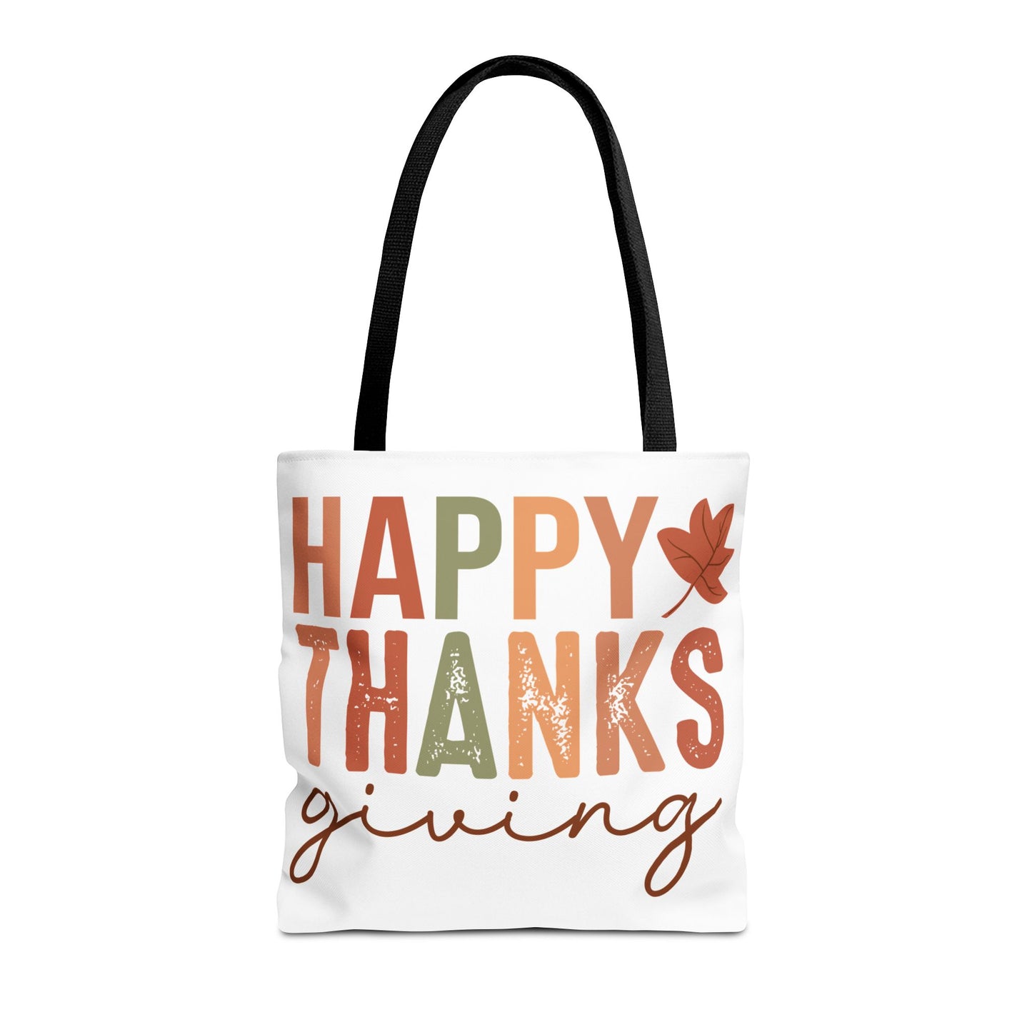 🍁 Rustic Happy Thanksgiving Tote Bag – Simple Charm for the Season 🍂🧡