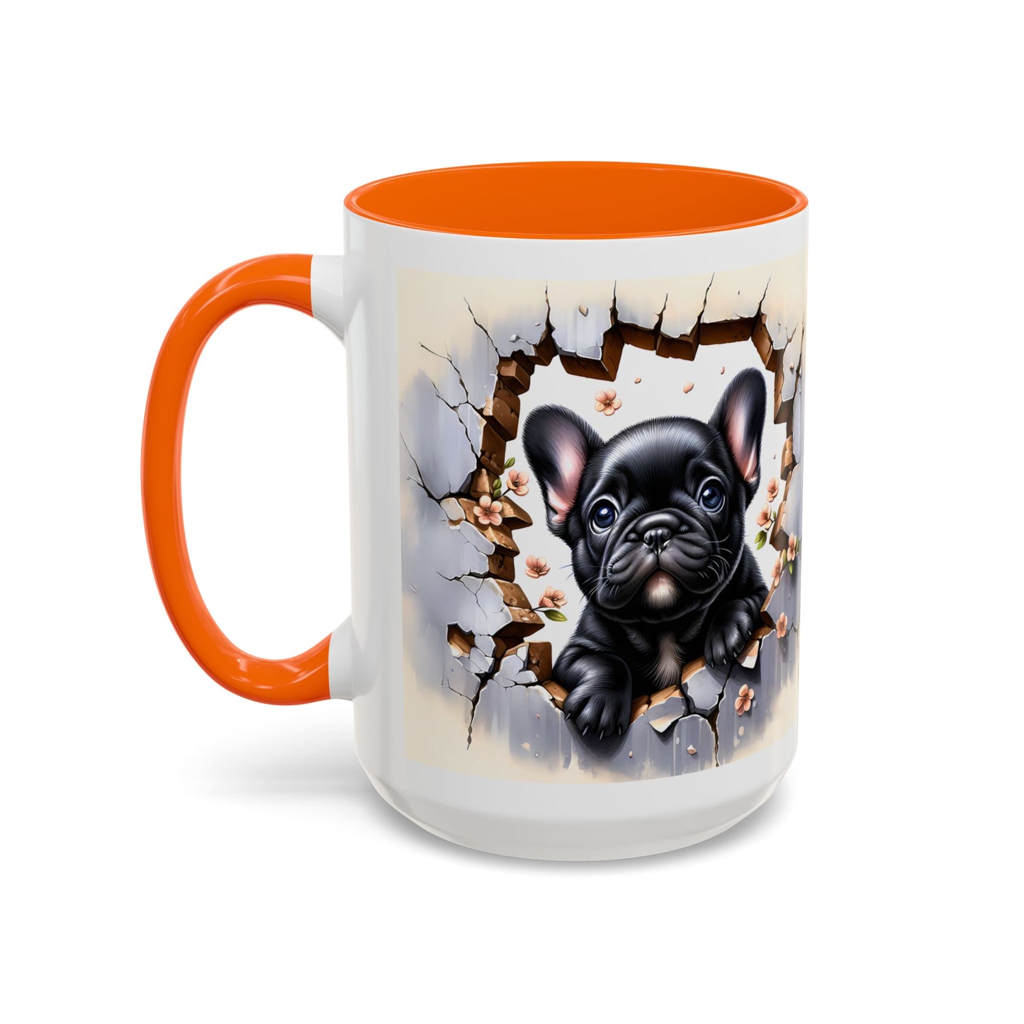 🐾☕ Black French Bulldog Puppy Accent Mug – Cute Breakthrough Pup Design ✨