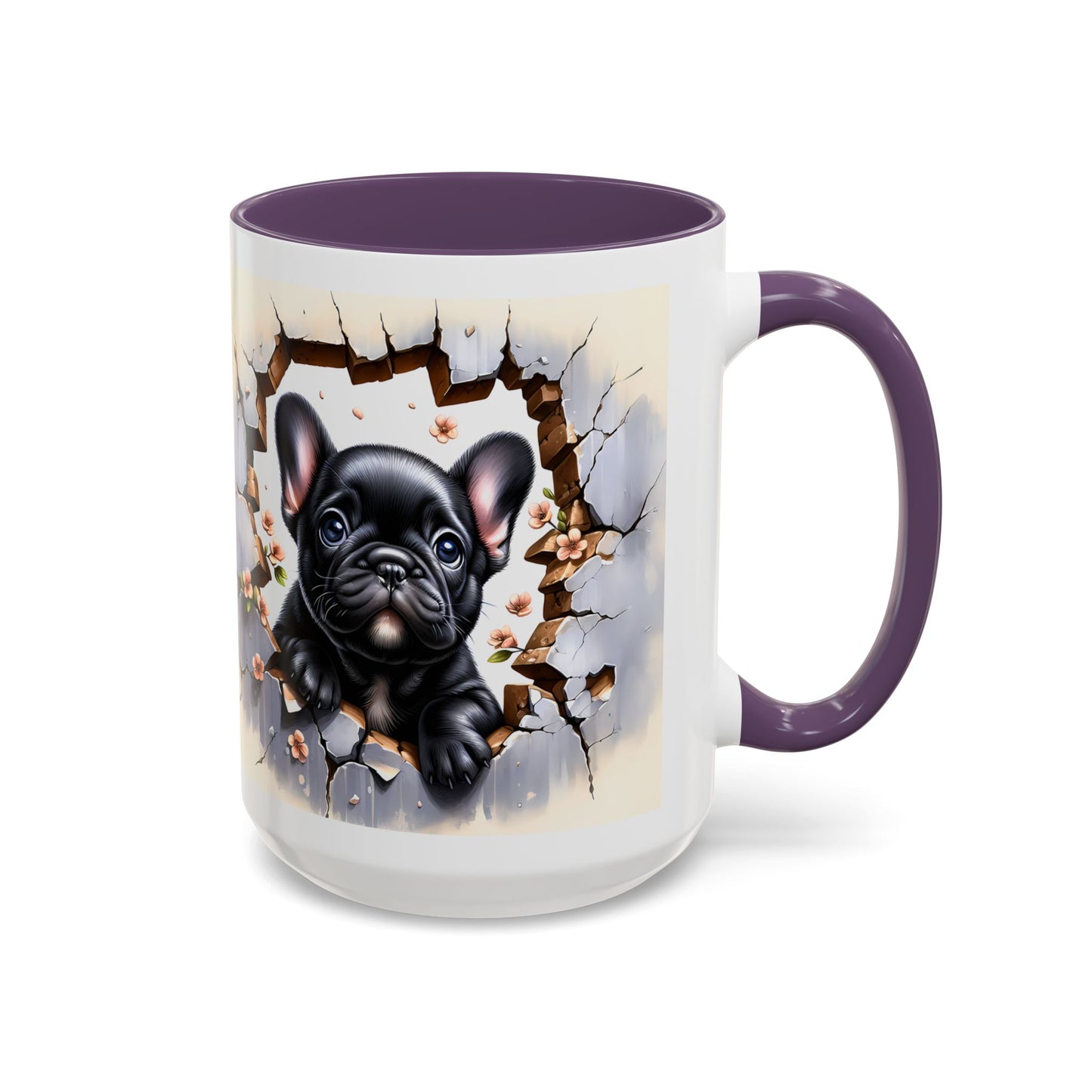 🐾☕ Black French Bulldog Puppy Accent Mug – Cute Breakthrough Pup Design ✨