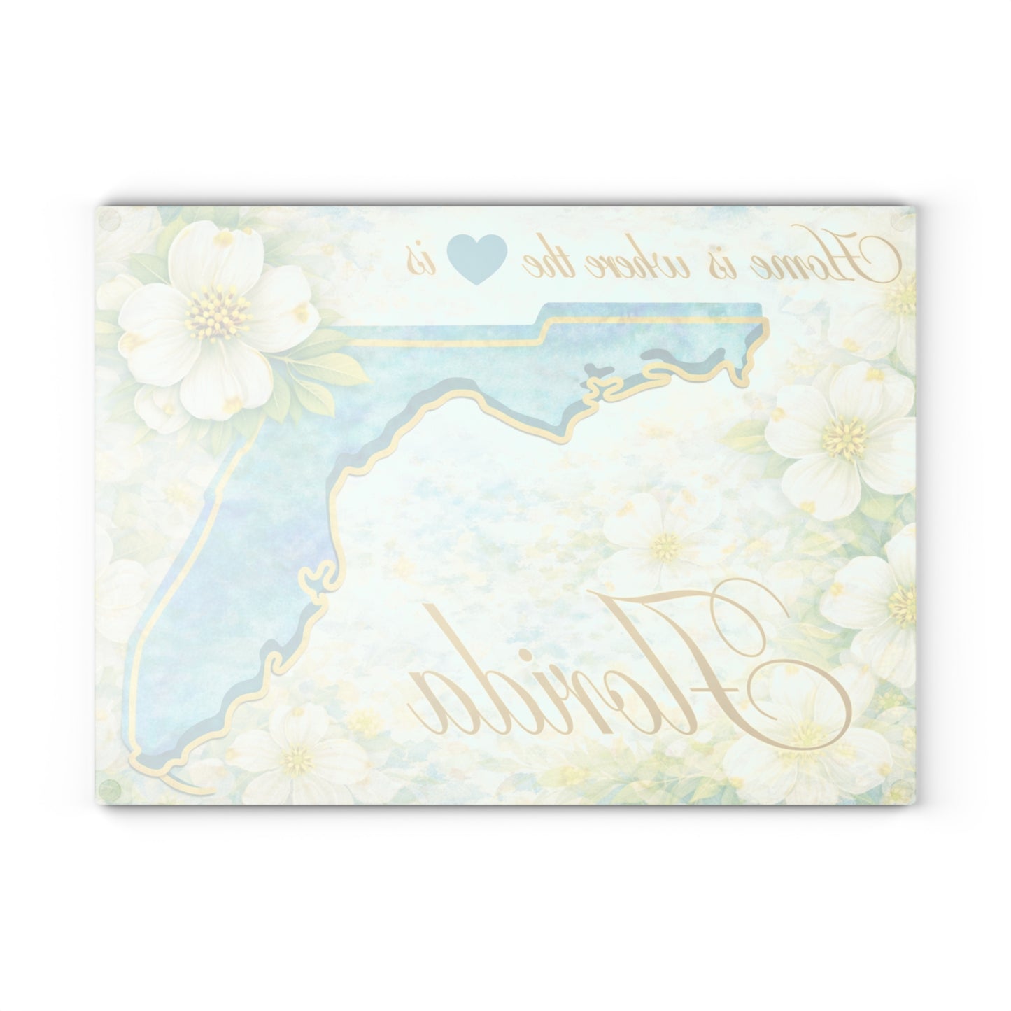 Florida State Flower Glass Cutting Board – Home Is Where the Heart Is Florida Kitchen Decor