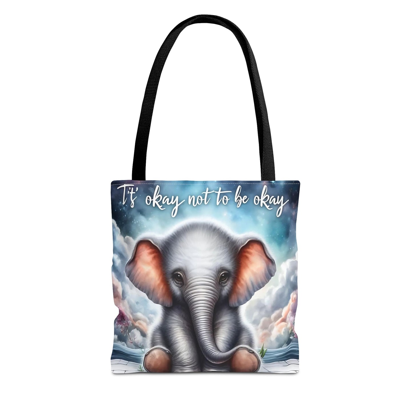 Bolsa de mano con elefante “Está bien no estar bien”: un suave recordatorio con un diseño delicado y caprichoso.