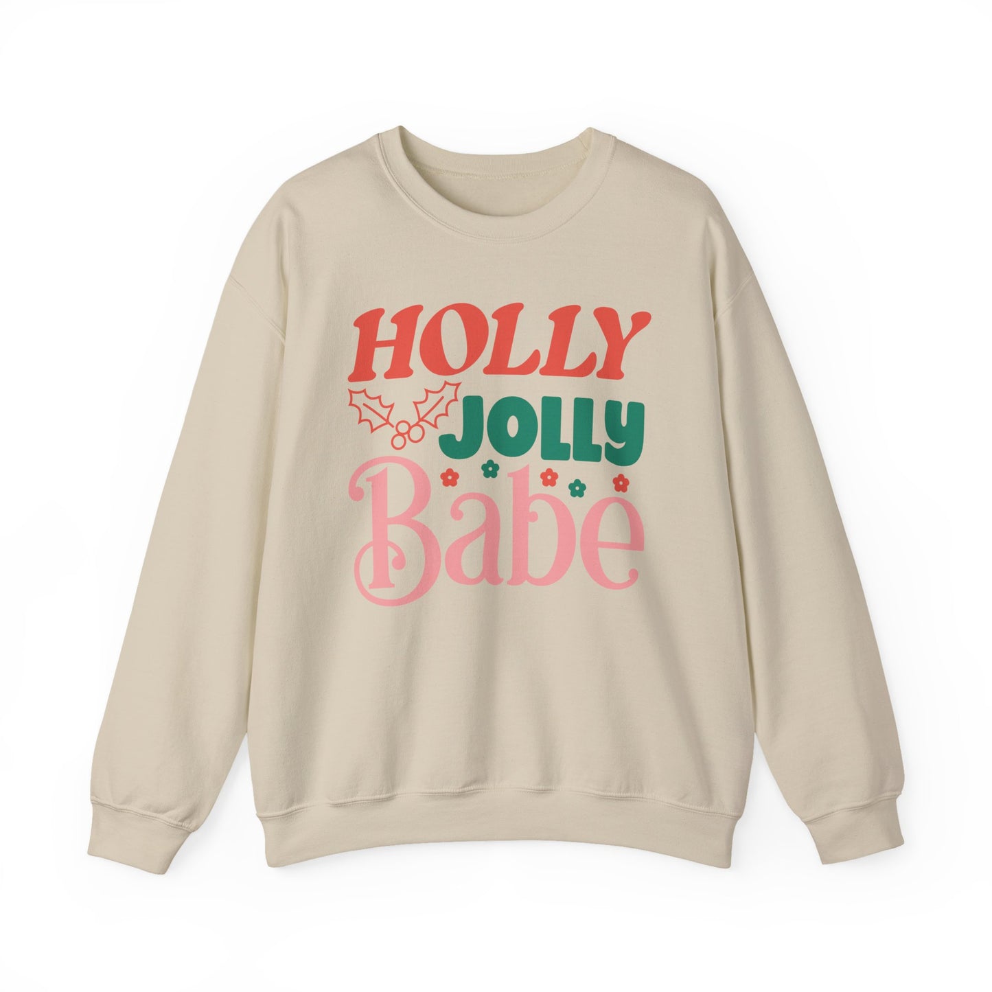 🎀✨ Holly Jolly Babe Retro Crewneck – Cute, Cozy & Festive