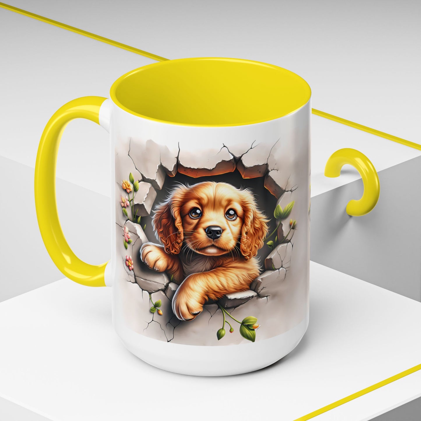 🐾 Cocker Spaniel Puppy Accent Mug – Sweet Fluffy Pup Coffee Cup ☕🤎