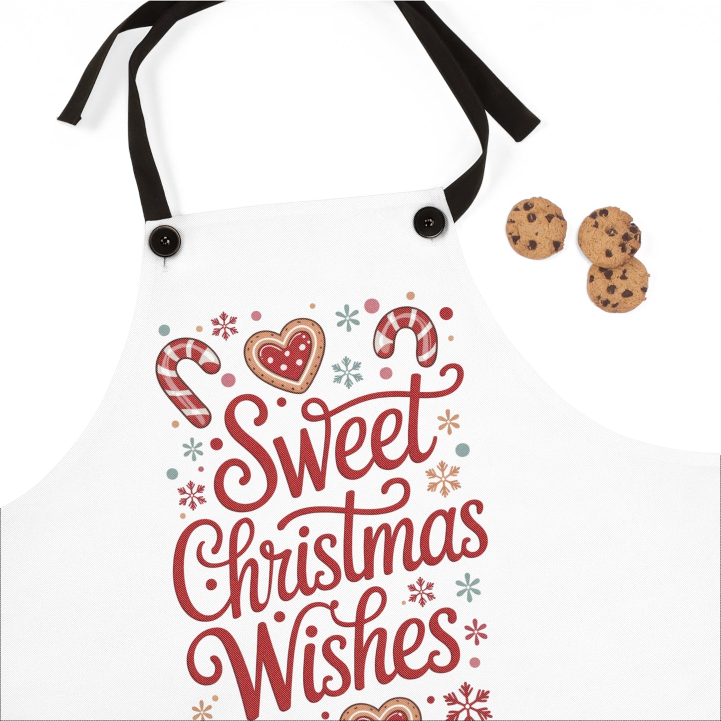 🍬🎄 “Sweet Christmas Wishes” Holiday Baking Apron – Gingerbread Joy for Your Kitchen