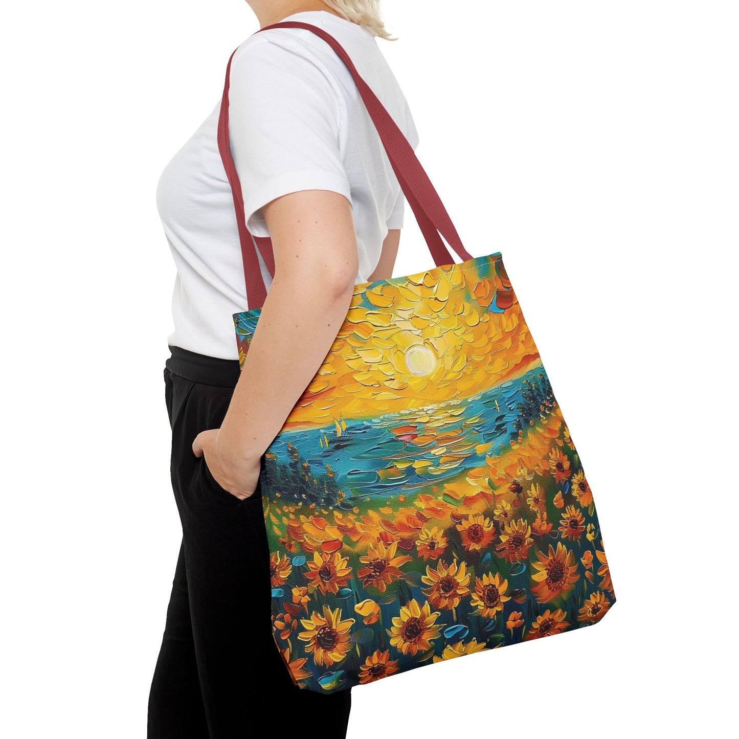 🌻 Girasoles al Atardecer – Bolso Tote Vibrante y Artístico 🌅