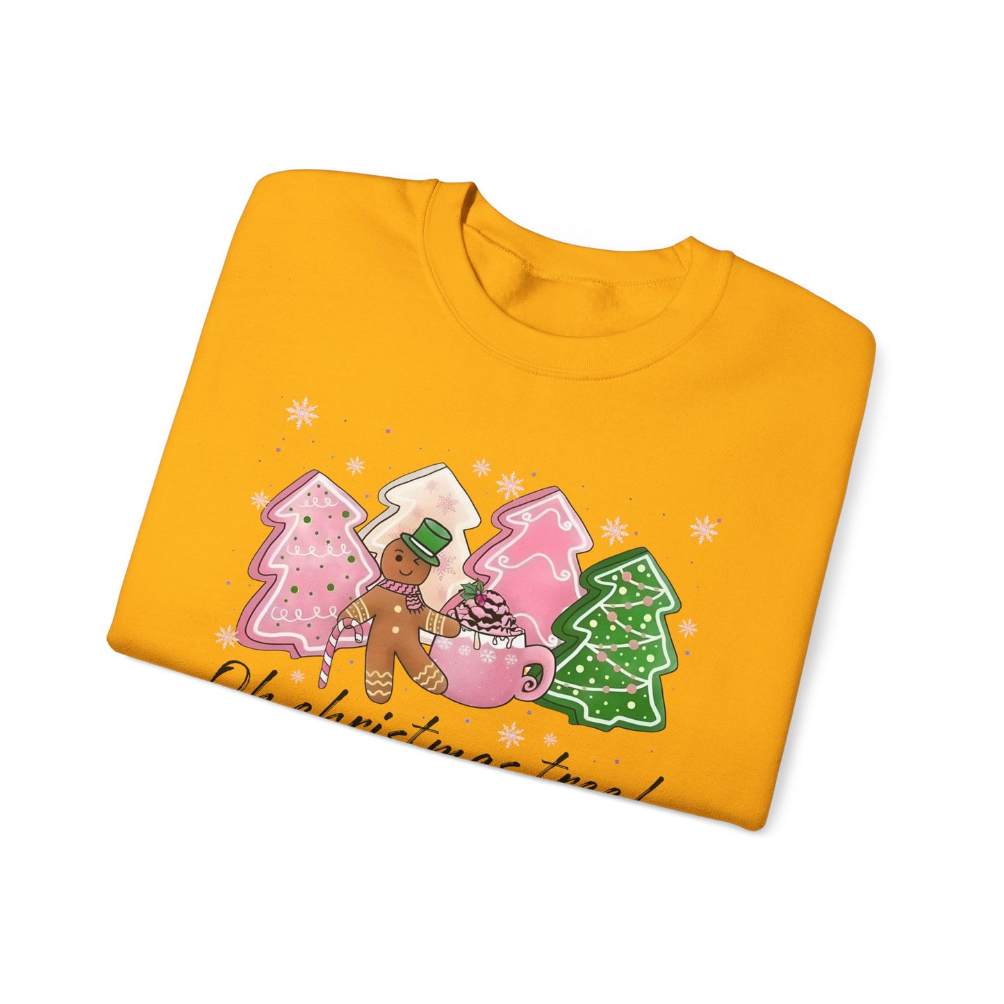 🎄🍪 Oh Christmas Tree! Gingerbread & Cocoa Crewneck – Sweet Holiday Cookie Lover Gift