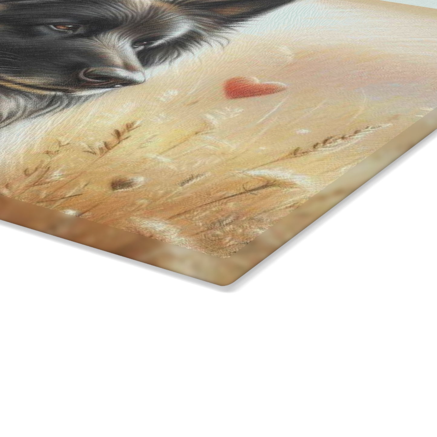 🐾 German Shepherd Meadow Cutting Board – Romantic Pet Tribute with Soft Florals & Golden Light 🌸❤️