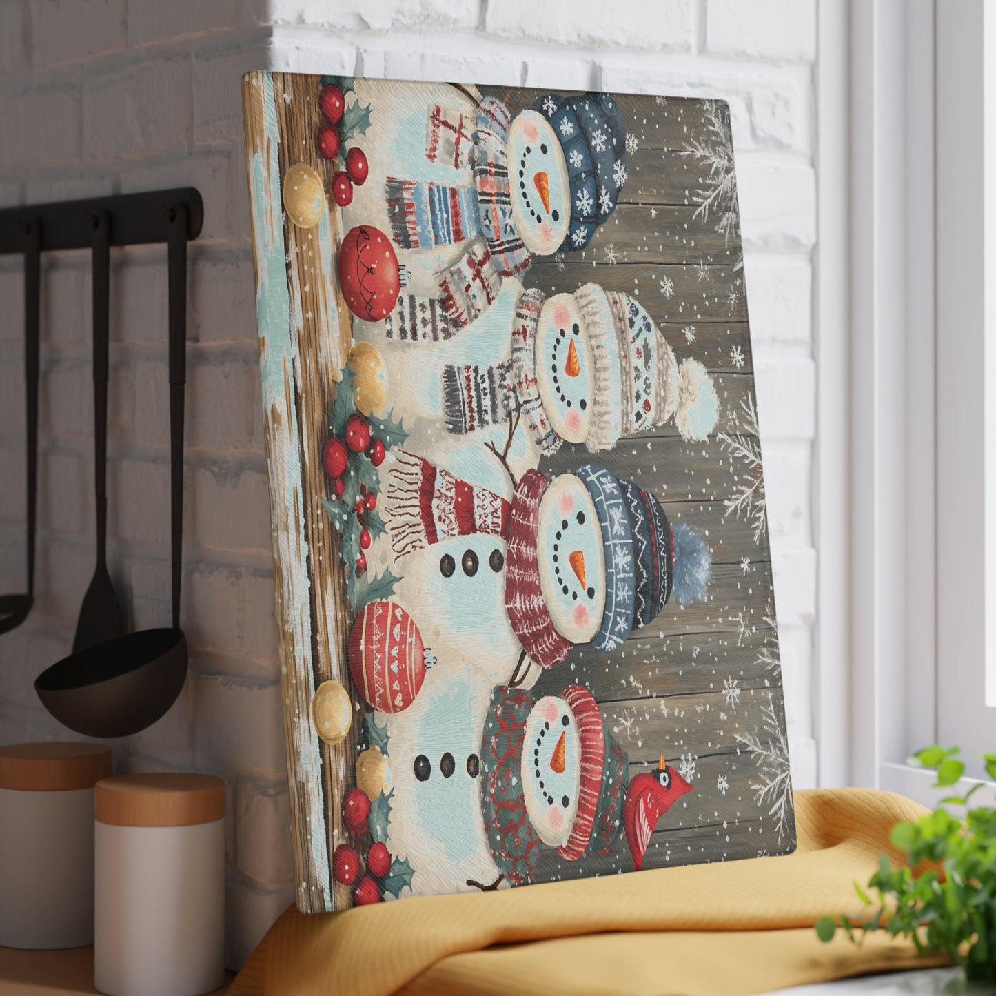 ⛄❄️ Festive Snowmen Cutting Board – Cozy Holiday Charm for Your Kitchen ❄️⛄