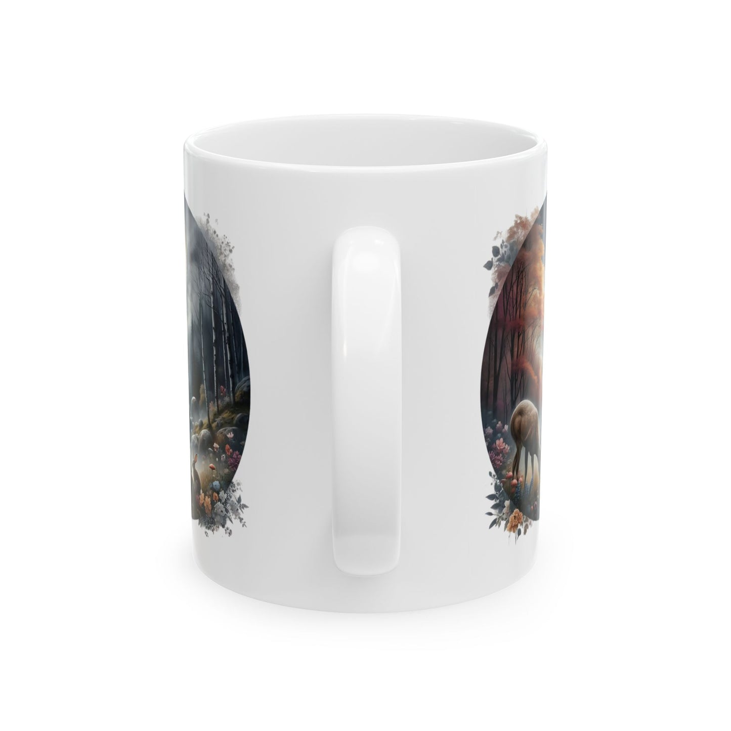 🦌🌲 Deer Forest Mug – Rustic Wildlife Coffee Cup ☕🍂