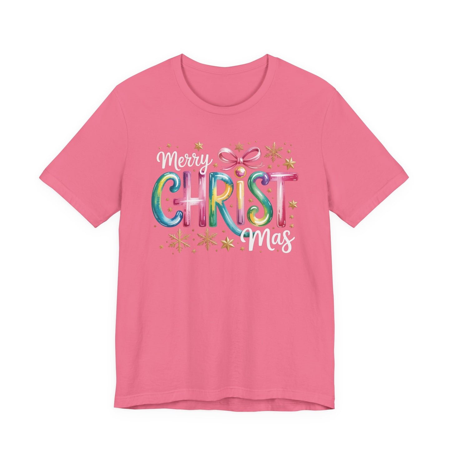 🎄✨ Merry Christmas Glow Lettering T-Shirt – Festive & Bright Holiday Style 🎁🌟