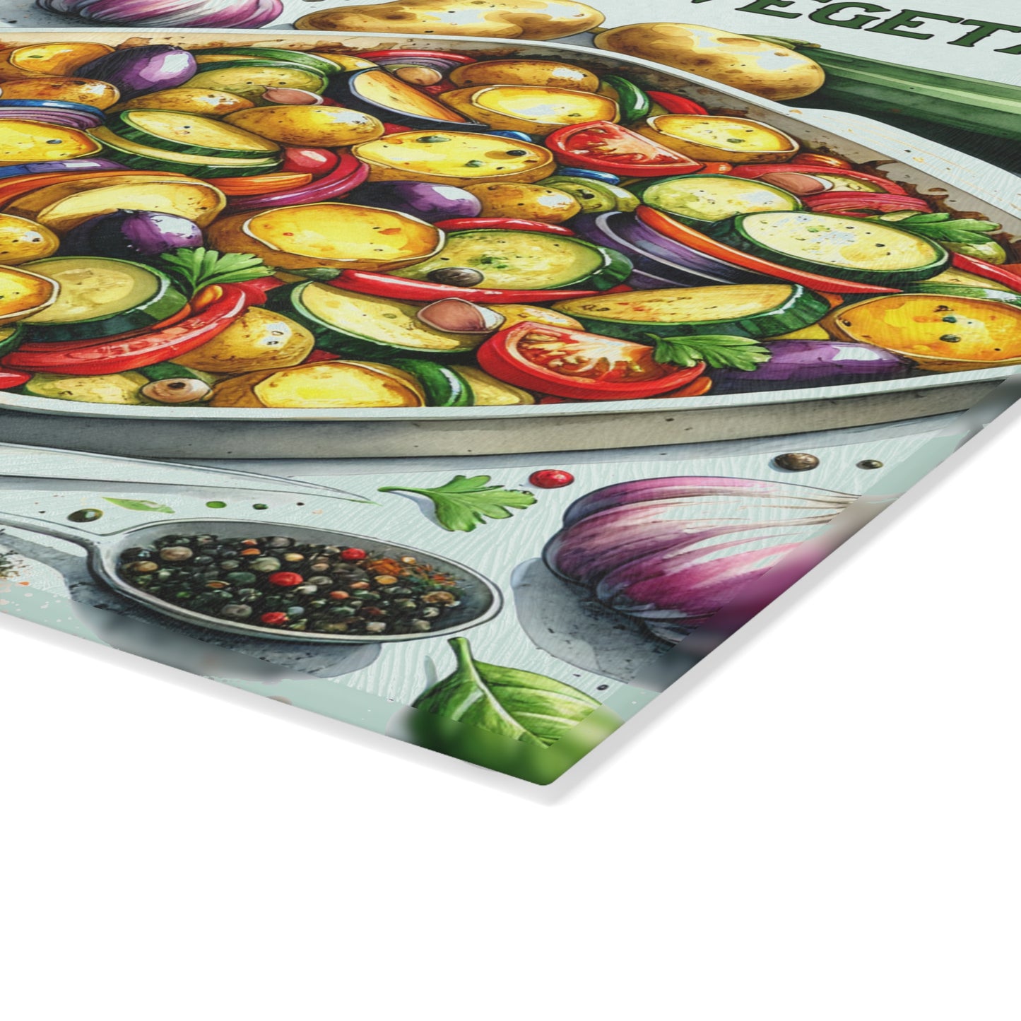 🥔🌿 Garlic Herb Roasted Vegetables Cutting Board – Flavorful Kitchen Art for Everyday Cooking 🍅