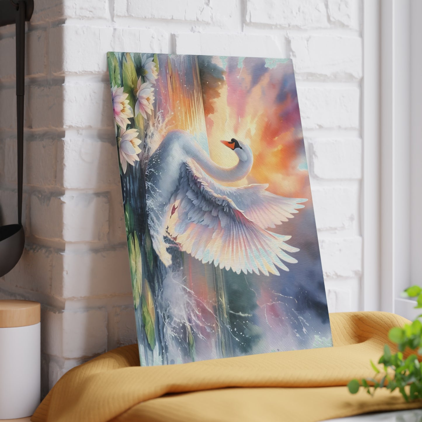 Swan cutting Board, Tempered Glass Cutting Board, Charcuterie Board, Chopping Board, Housewarming Gift Custom cutting board