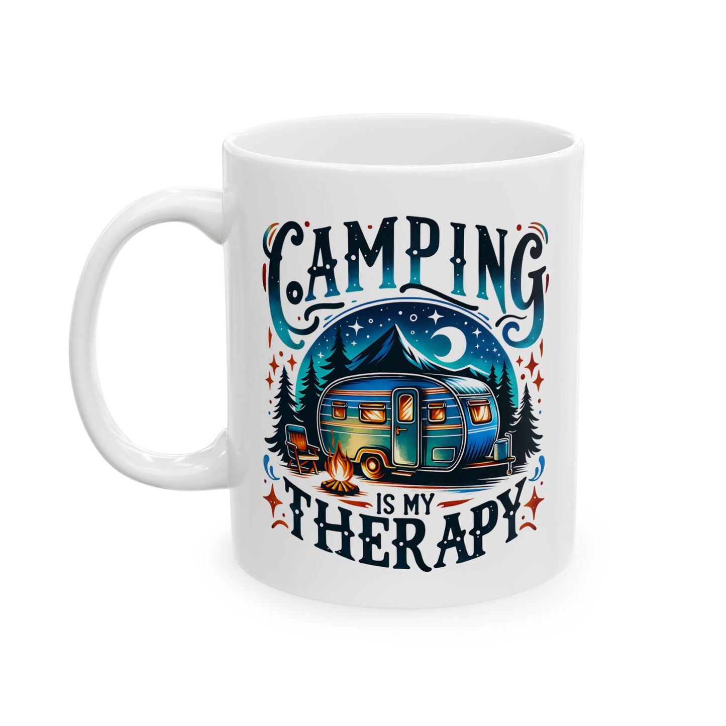 🏕️ Camping Is My Therapy – Travel Mug for Outdoor Lovers 🌲