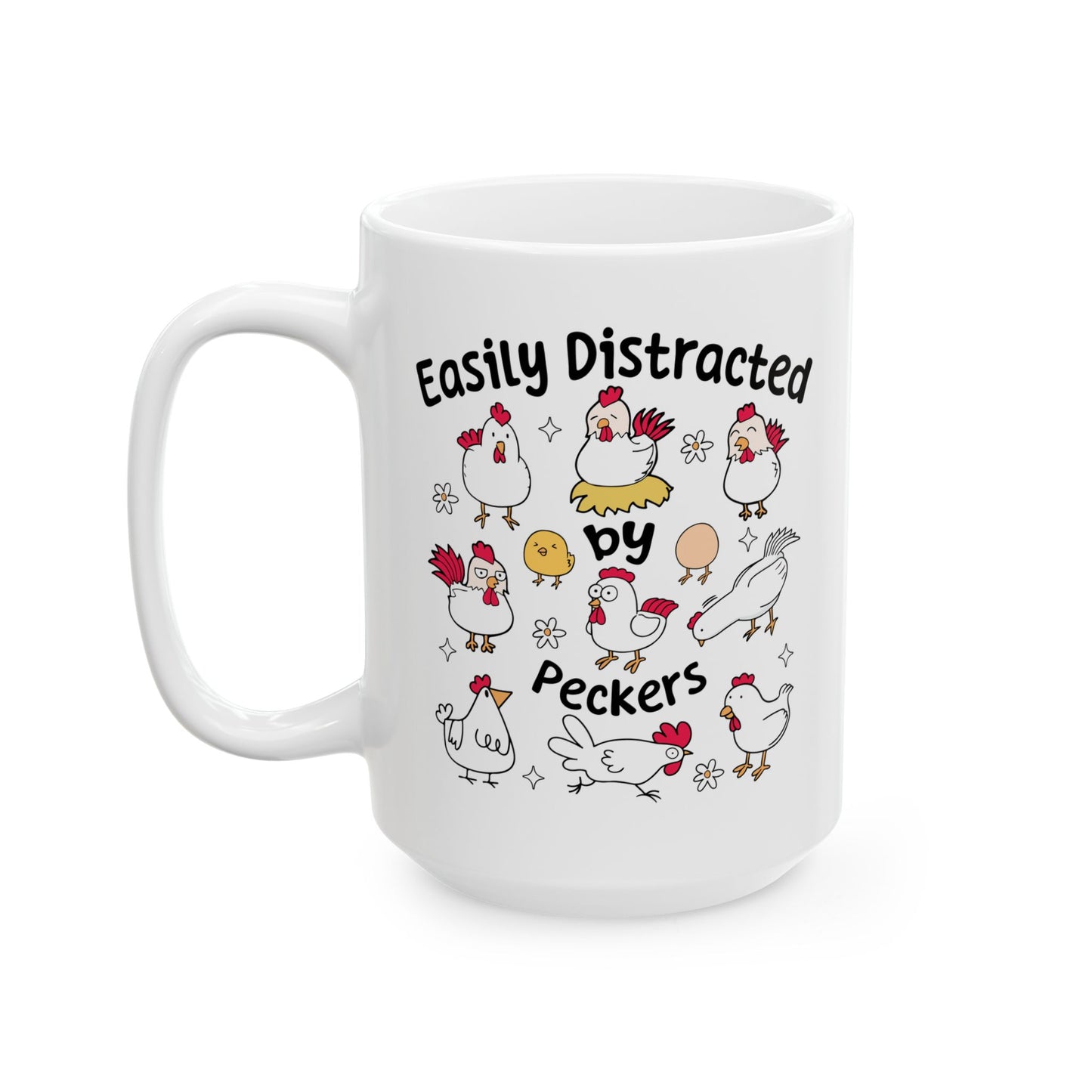 🐔 Funny Chicken Mug – Quirky Hens, Eggs & Daisies for the Chicken Obsessed! 🌼🥚